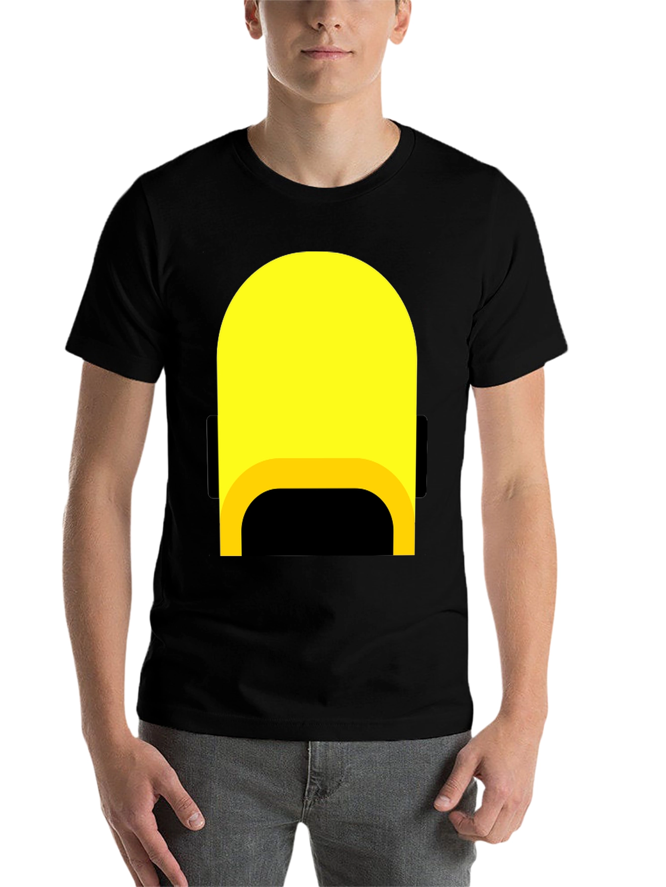Black Minimalist Character Graphic T-Shirt view 7