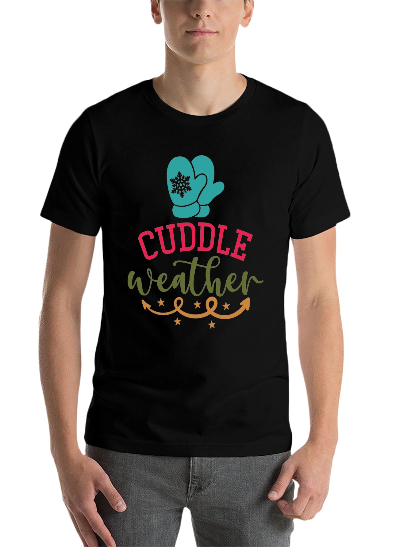 Black Cuddle Weather T-Shirt Winter Fun view 7