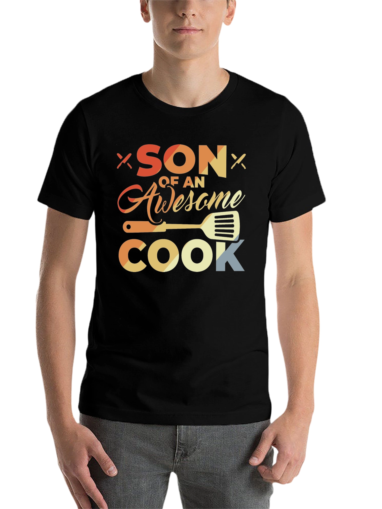 Black Son of an Awesome Cook Black T-Shirt view 7