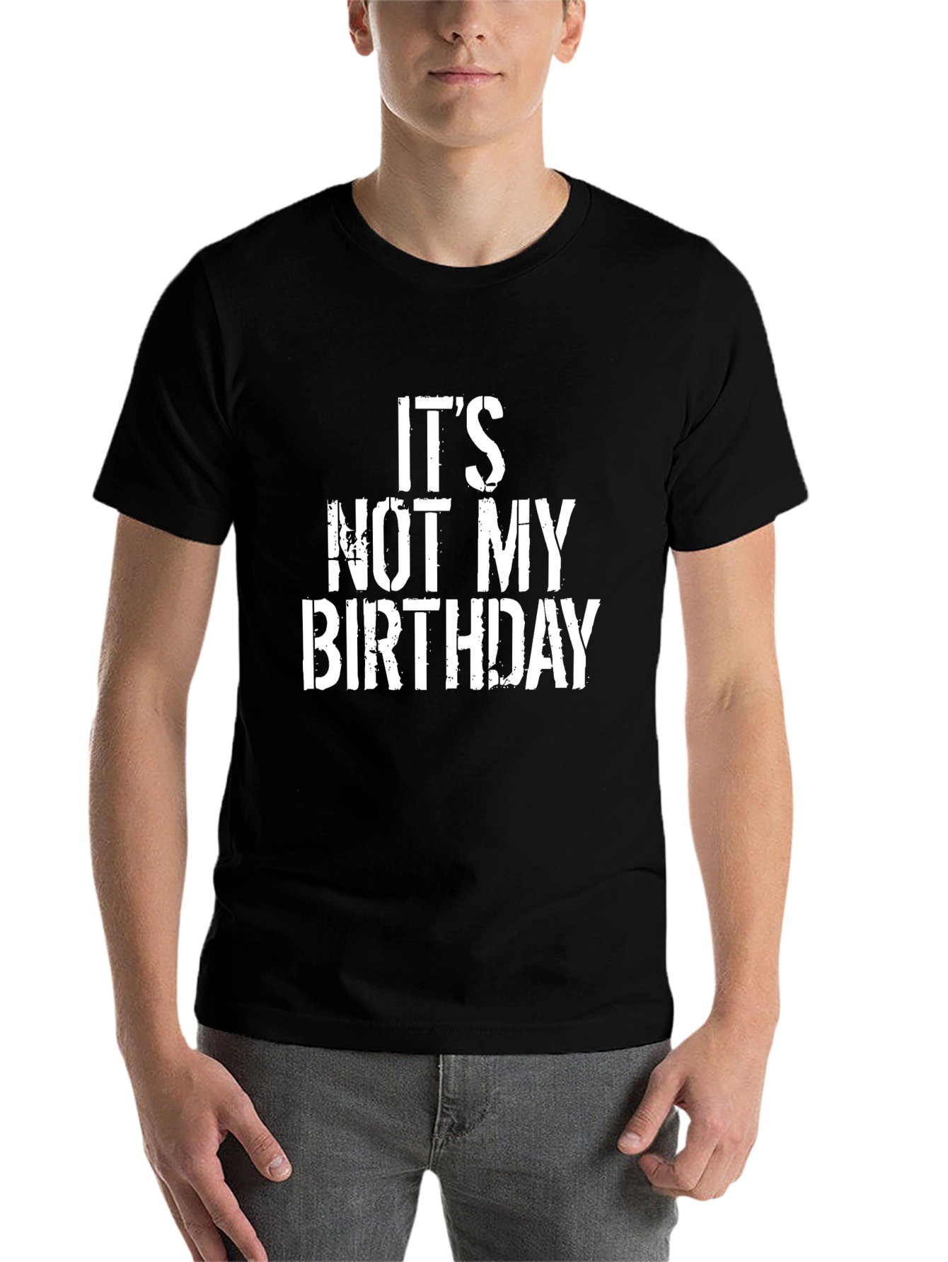 Black It's Not My Birthday Graphic Tee view 7