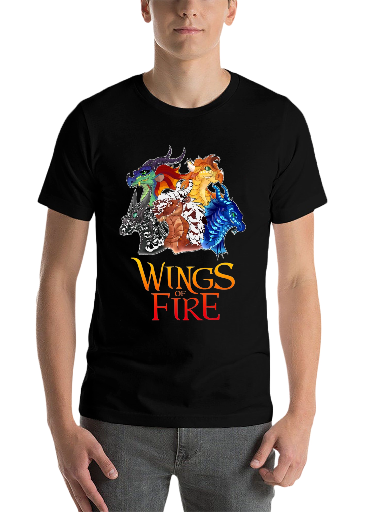 Black Wings of Fire Graphic T-Shirt view 7