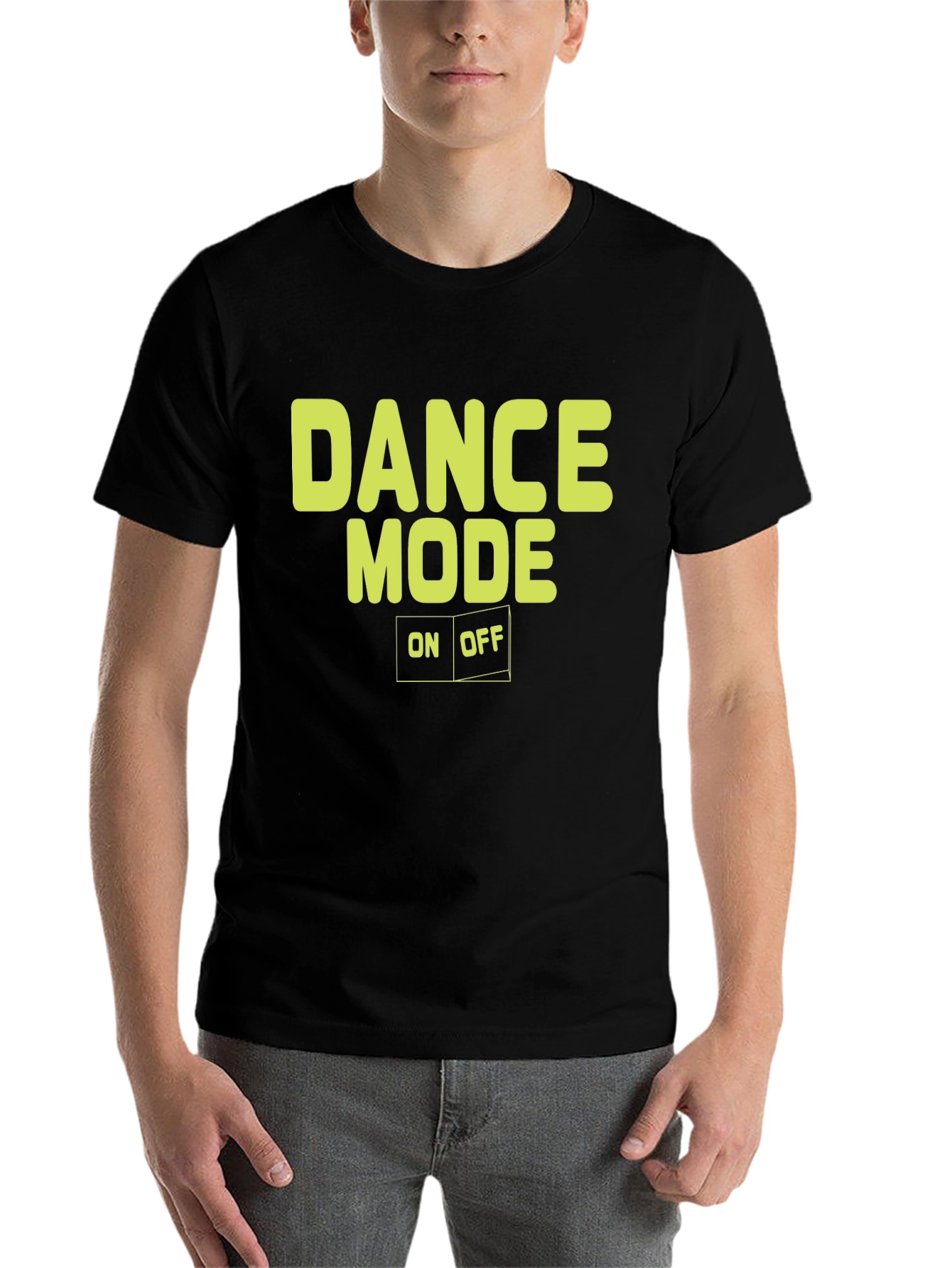 Black Dance Mode On/Off Graphic Tee - Black Cotton T-Shirt view 7