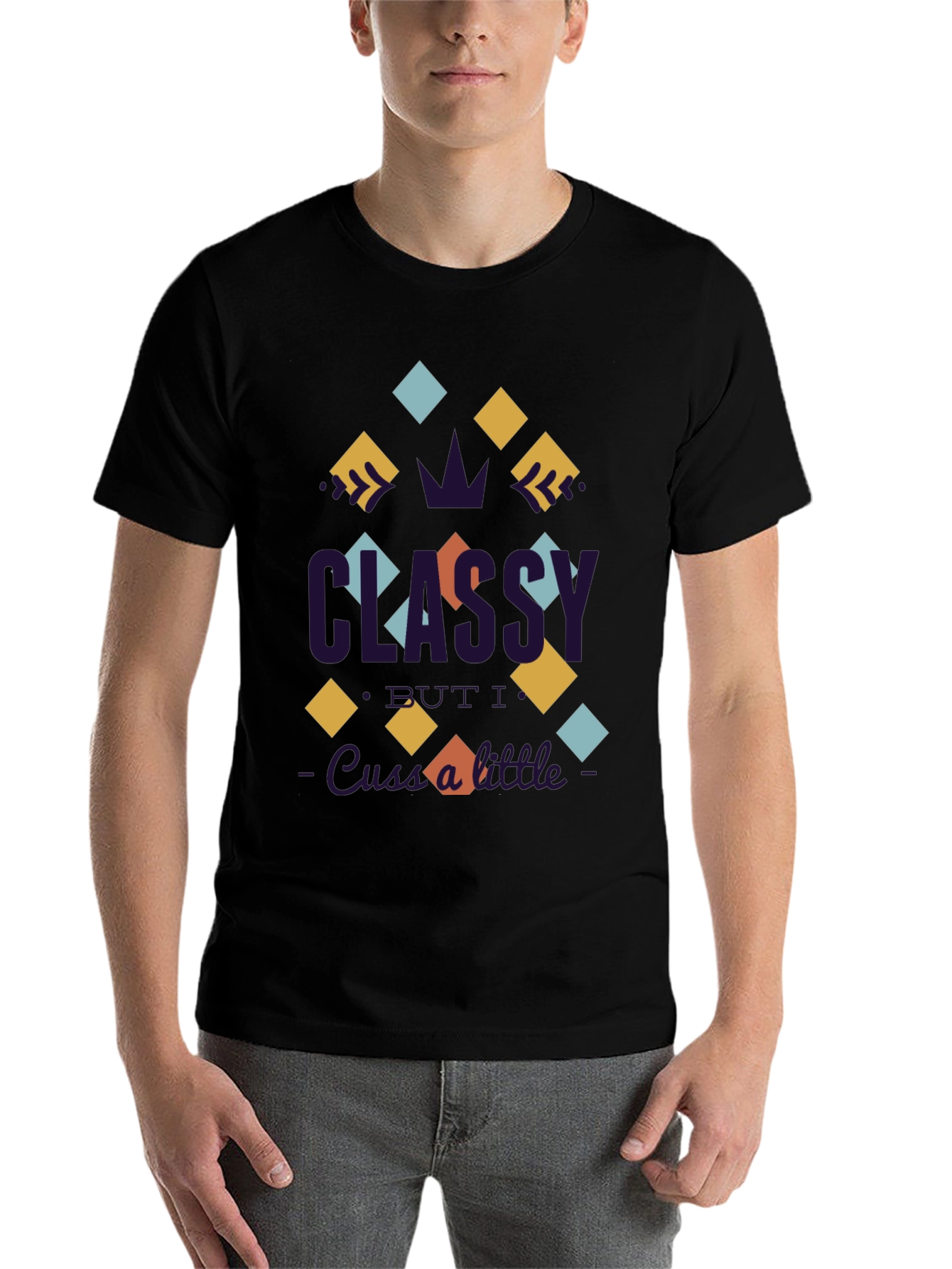 Black Classy Graphic Tee -  Unique Design view 7