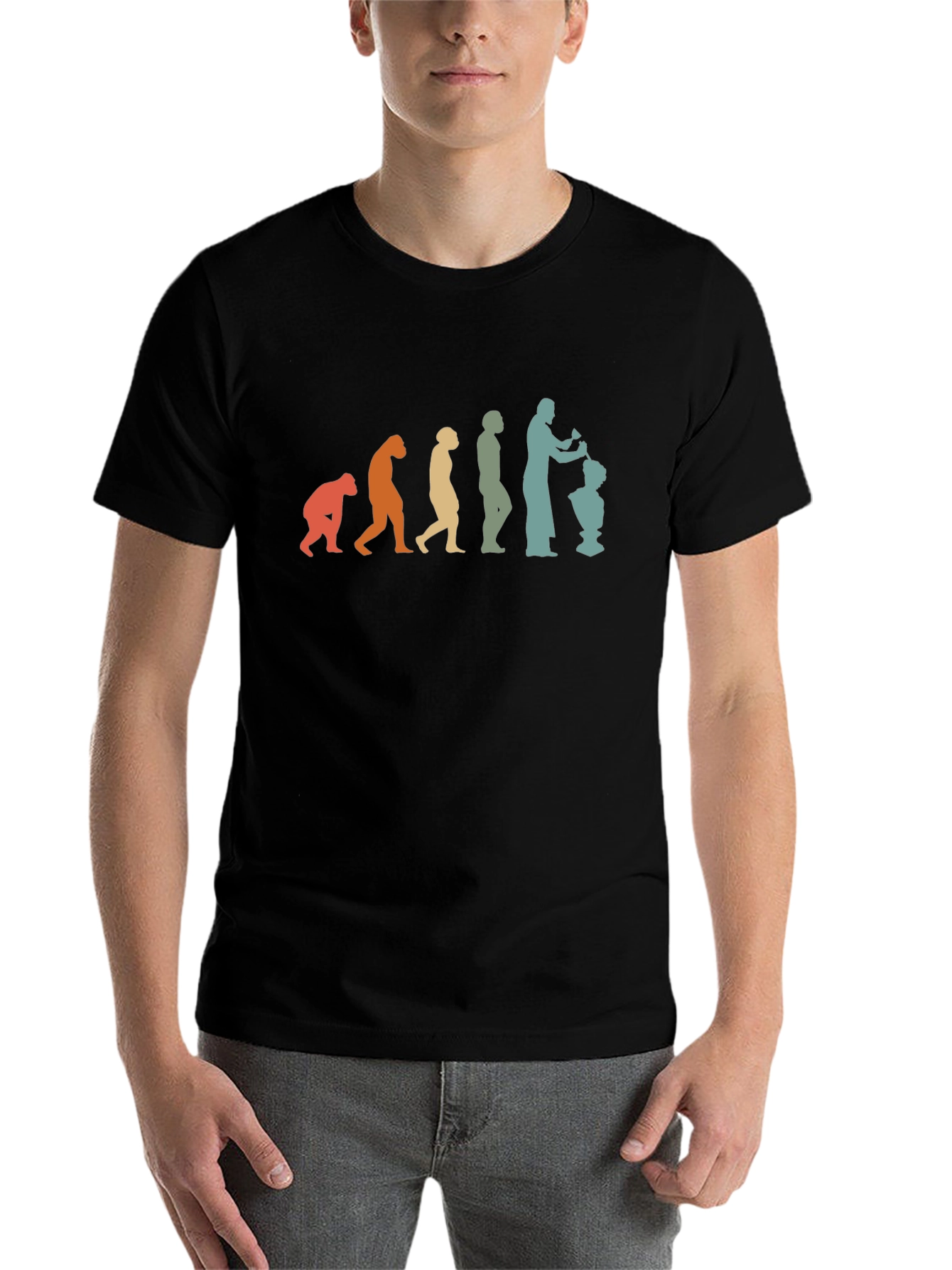 Black Evolution of Art T-Shirt view 7