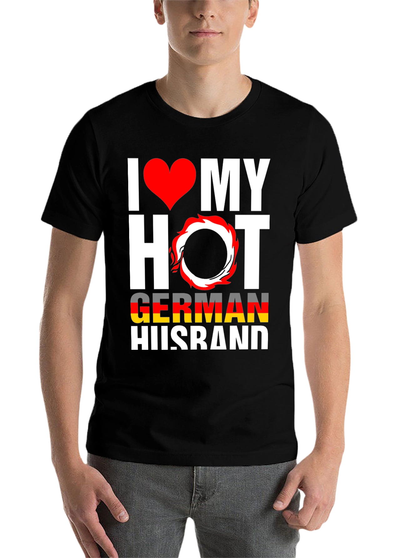 Black I Love My Hot German Husband Graphic Tee view 7