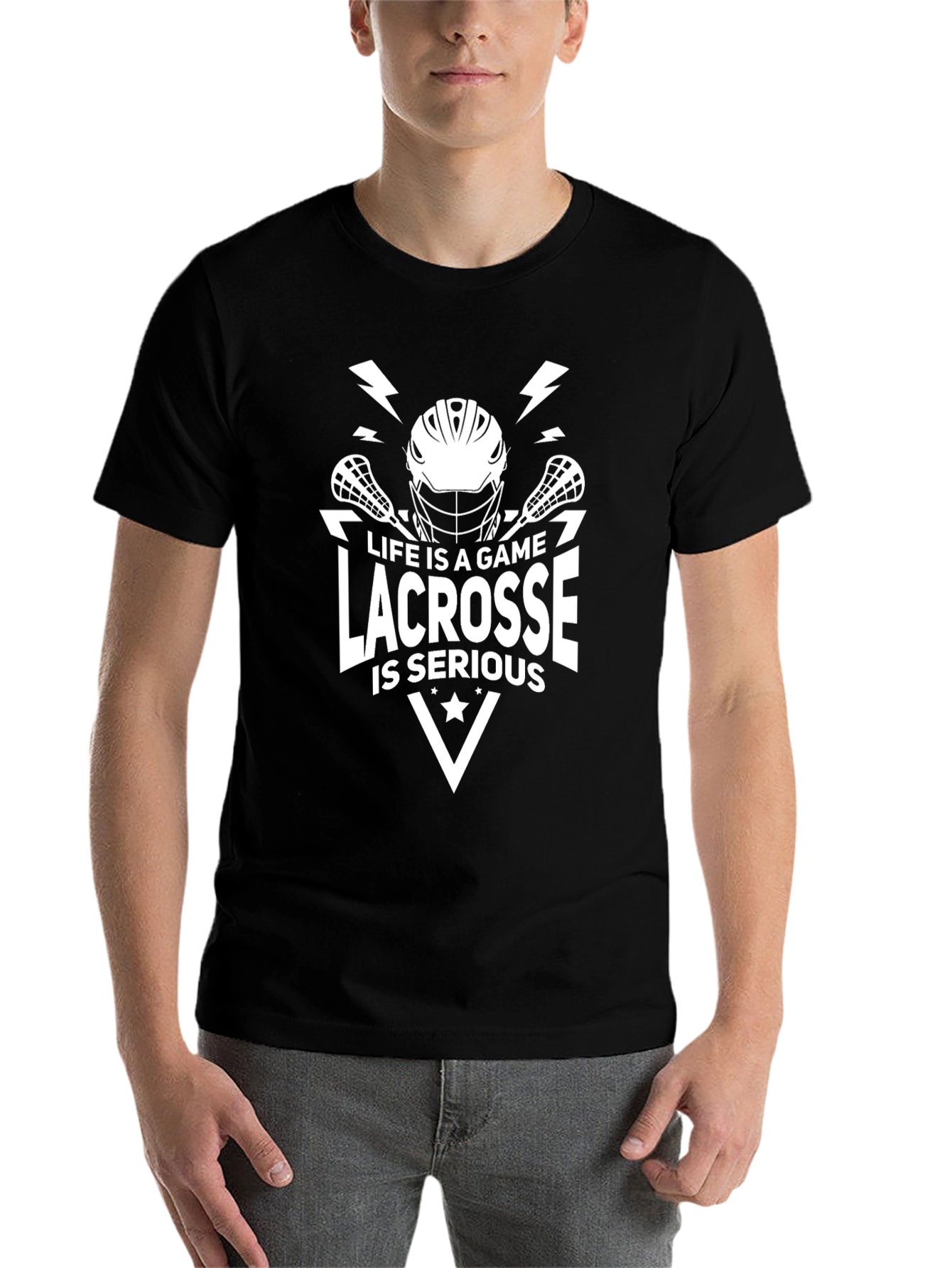 Black Life is a Game Lacrosse T-Shirt view 7
