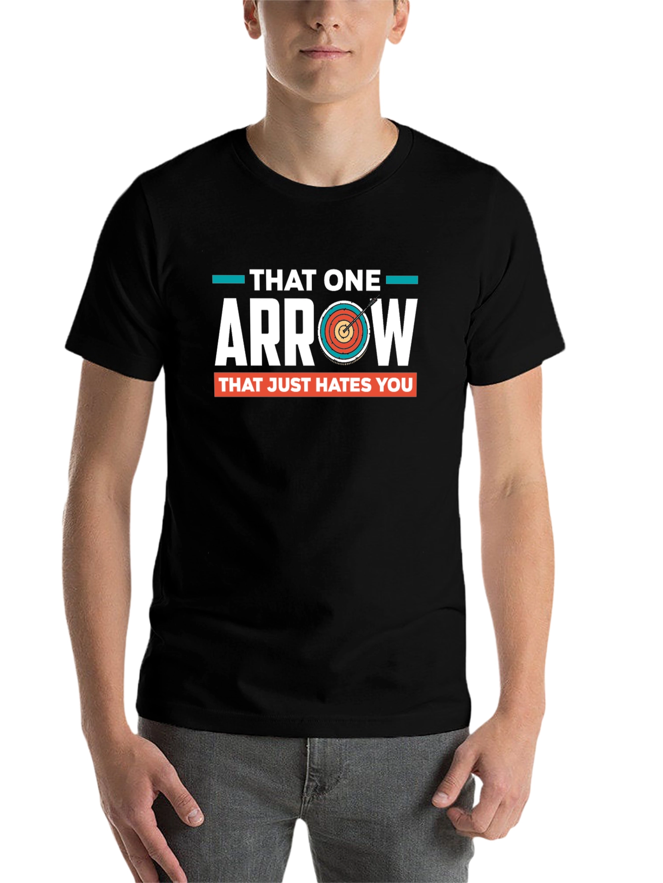 Black Funny Archery Arrow T-Shirt - Hates You view 7