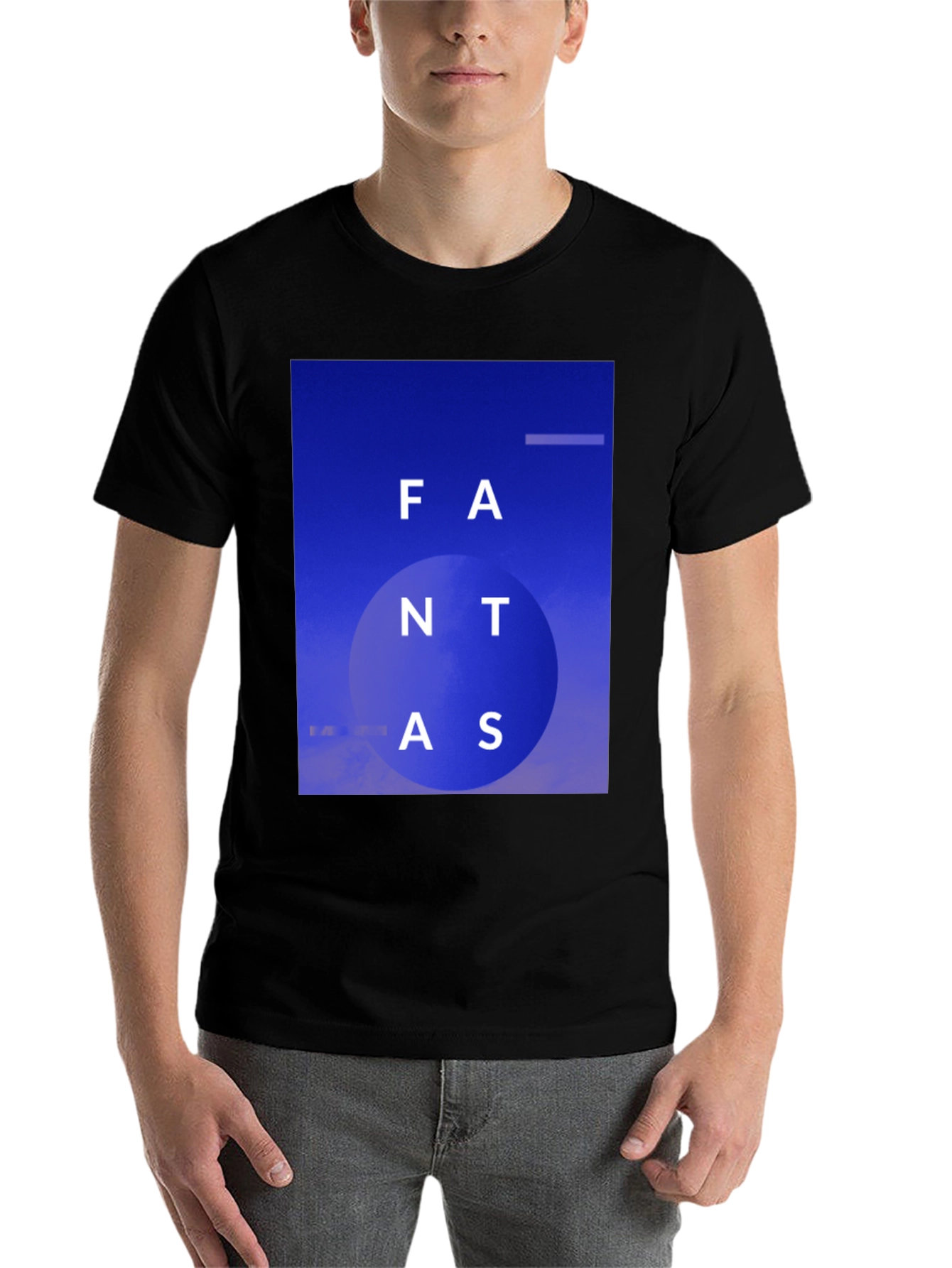 Black Fantastic Blue Graphic Tee view 7