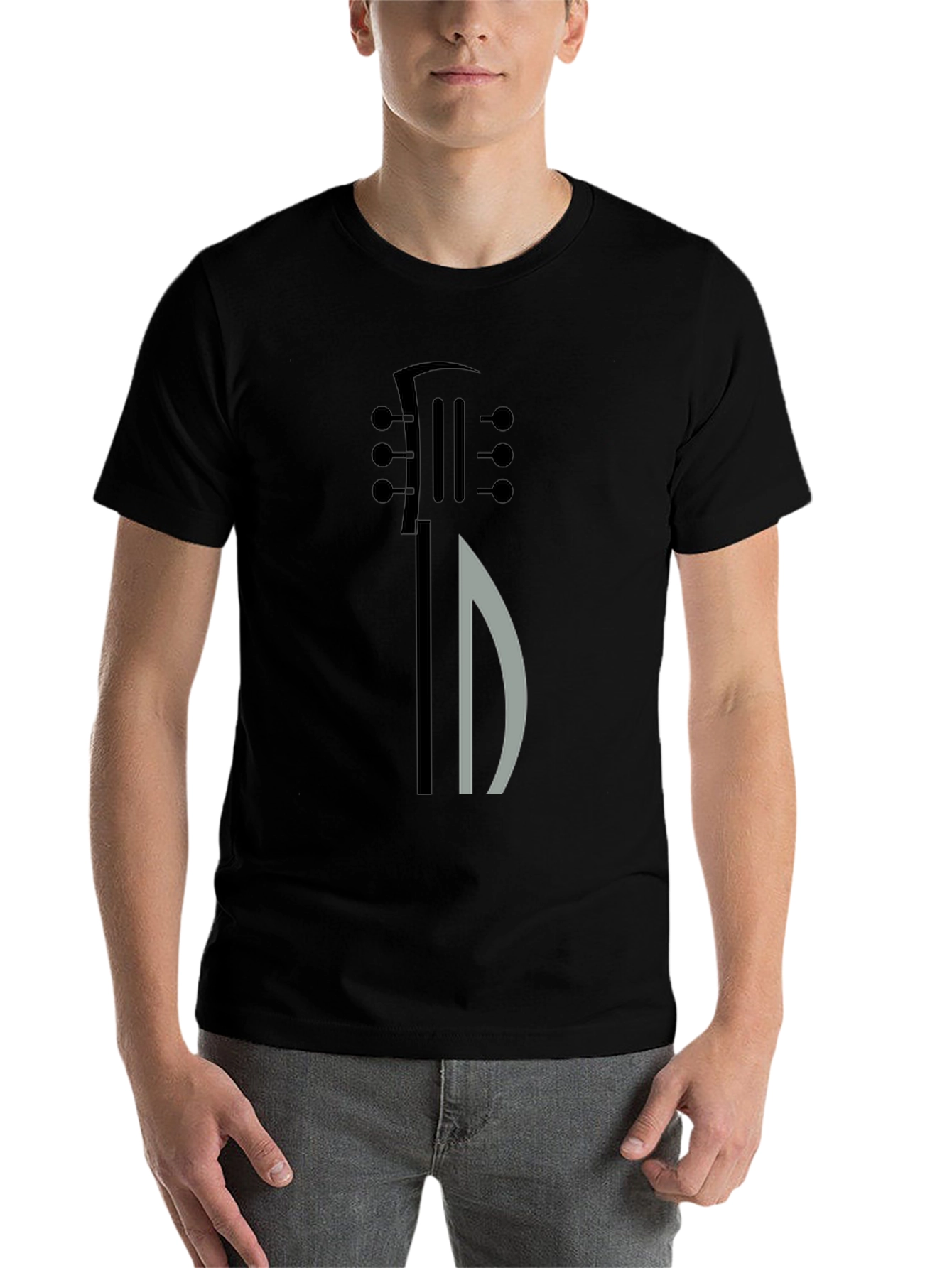 Black Guitar Graphic Tee - Modern Musical Shirt view 7