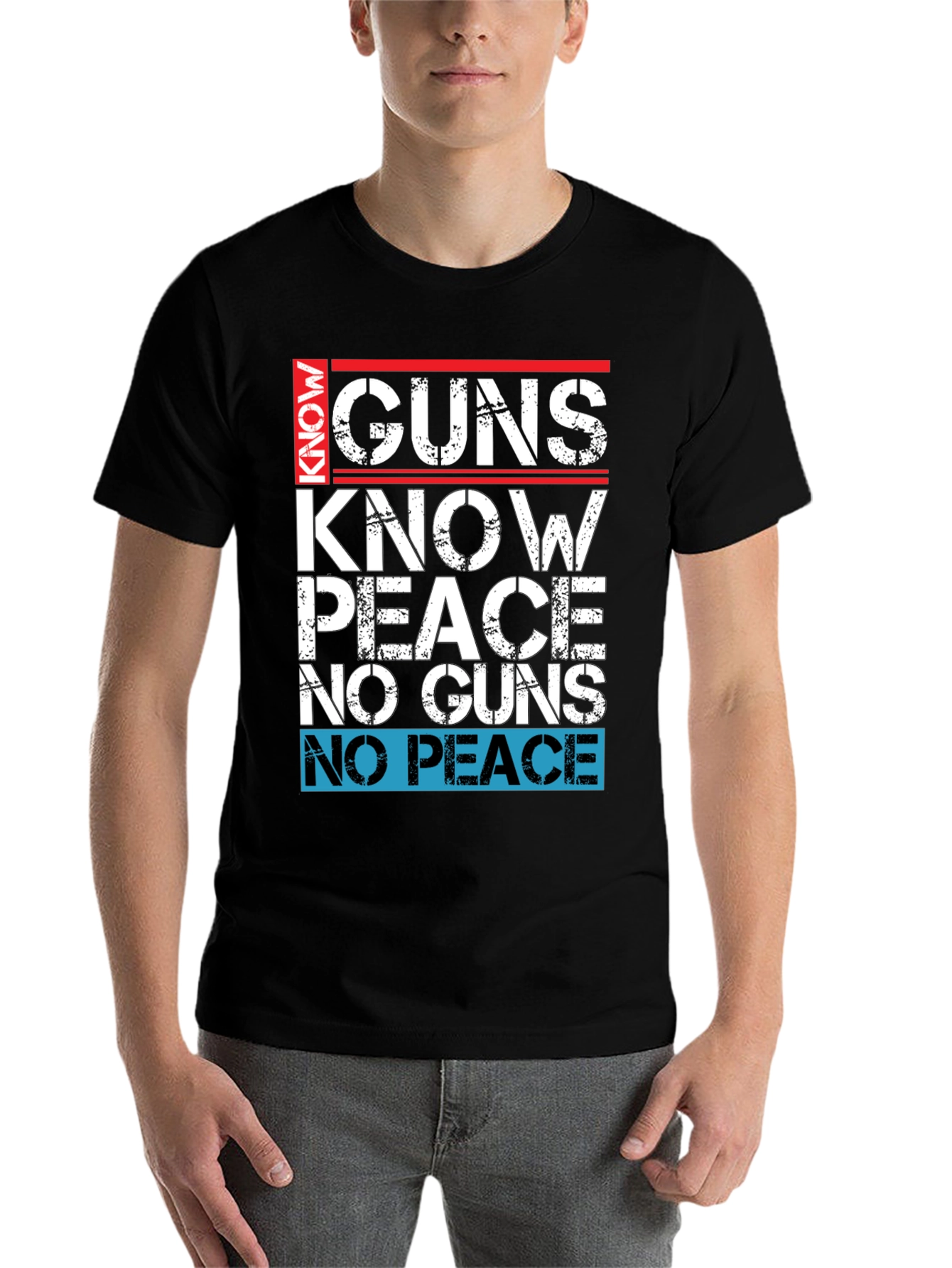 Black Guns Know Peace Men's Graphic T-Shirt view 7