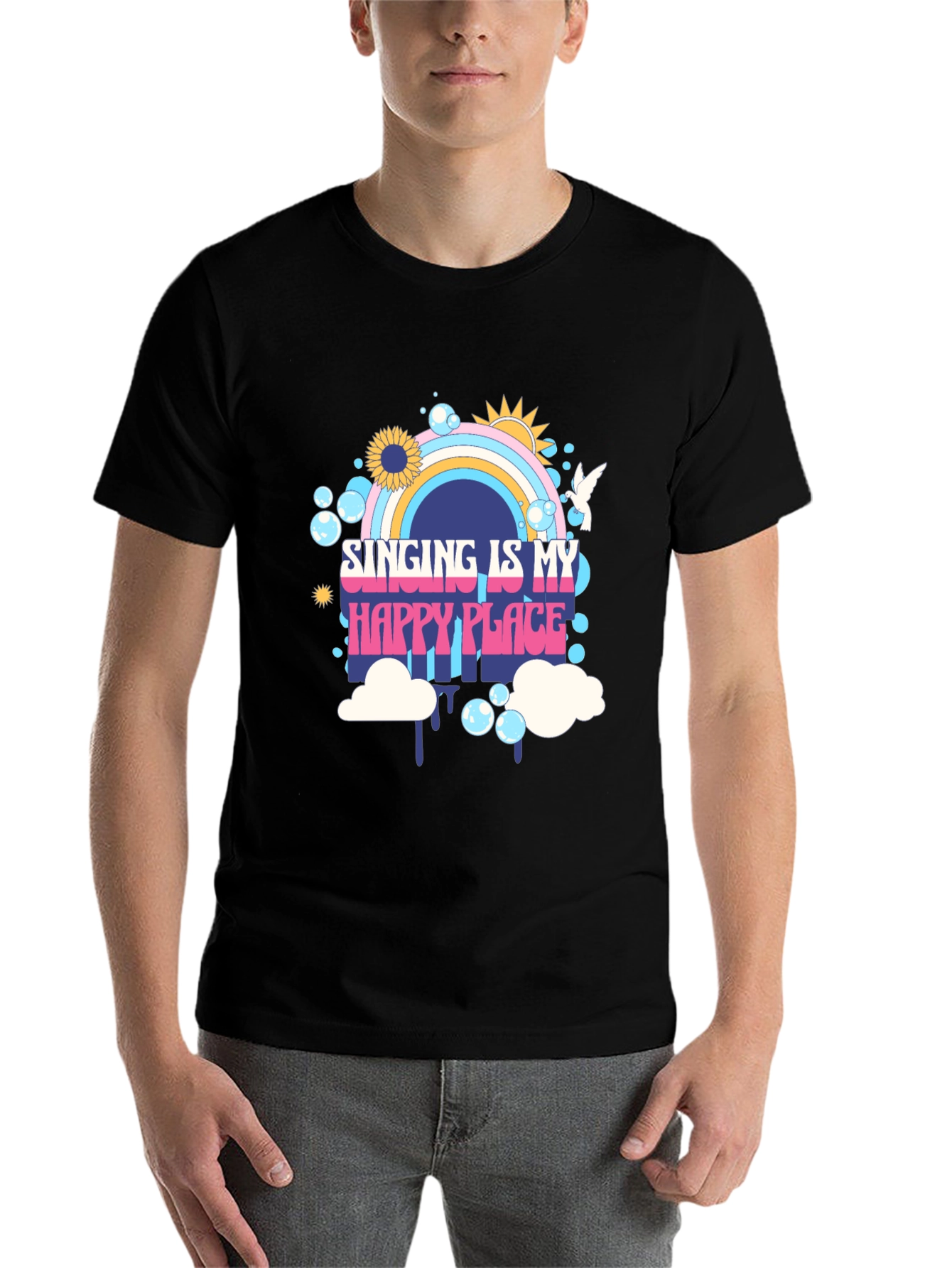 Black Singing Is My Happy Place Graphic Tee view 7
