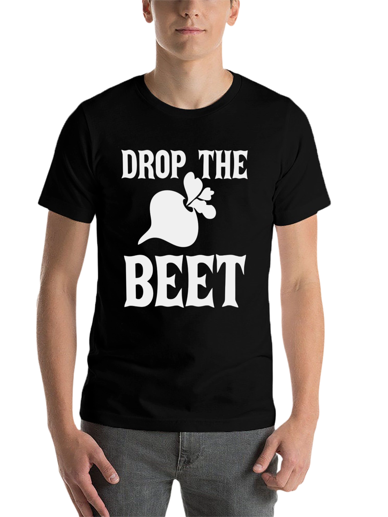 Black Drop the Beet Graphic Tee - Funny Vegan Shirt view 7