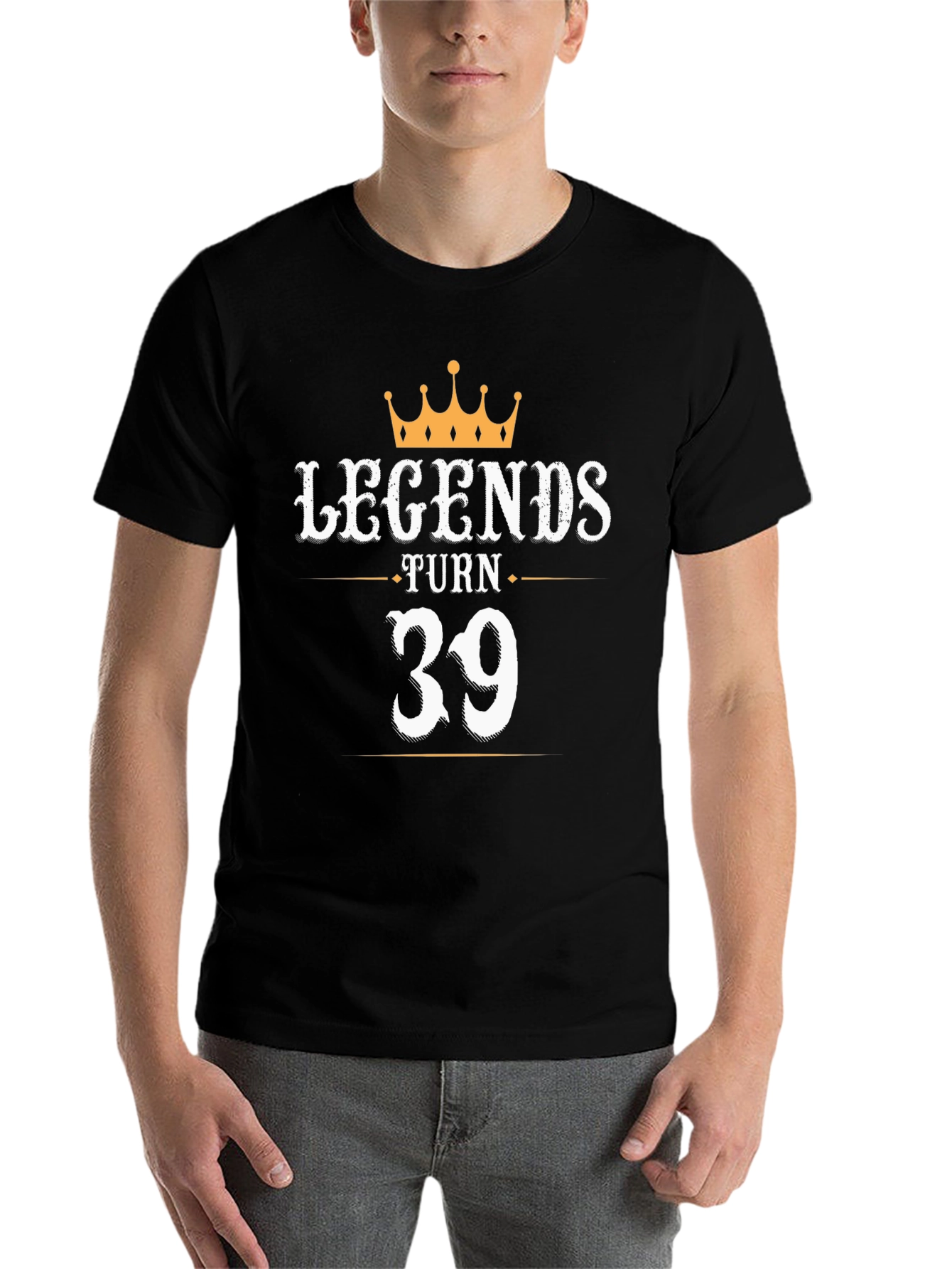 Black Legends Turn 39 T-Shirt - Birthday Gift view 7