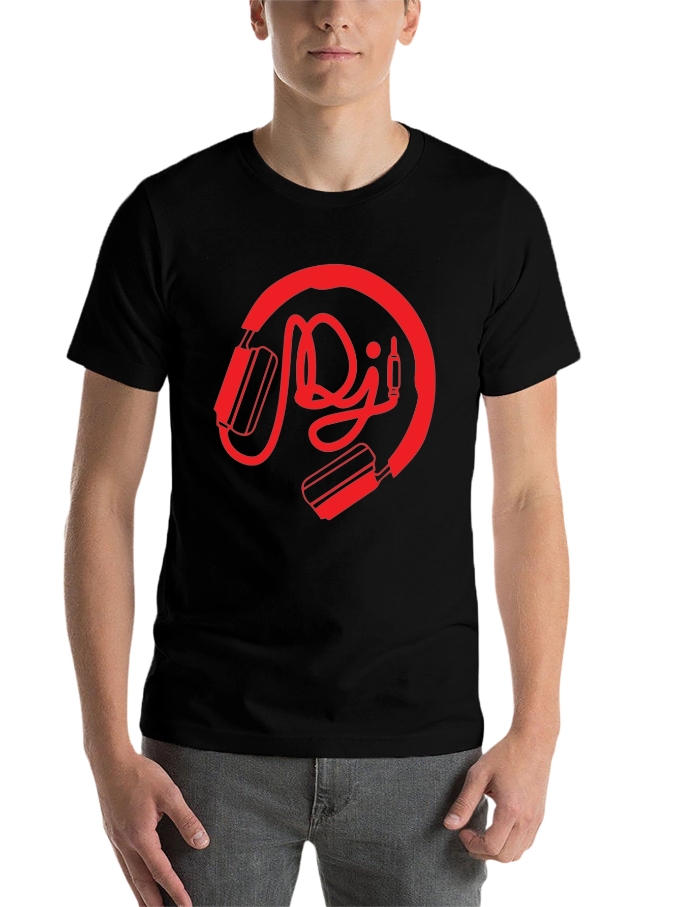 Black DJ Headphones Graphic Tee - Music Lover Shirt view 7