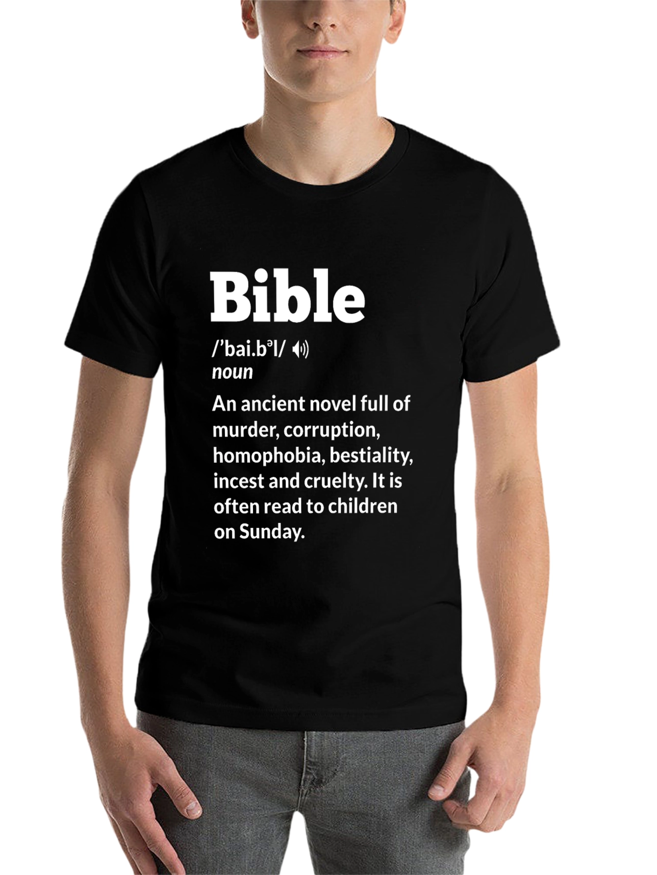 Black Bible Definition T-Shirt - Anti-Religion Novelty Tee view 7