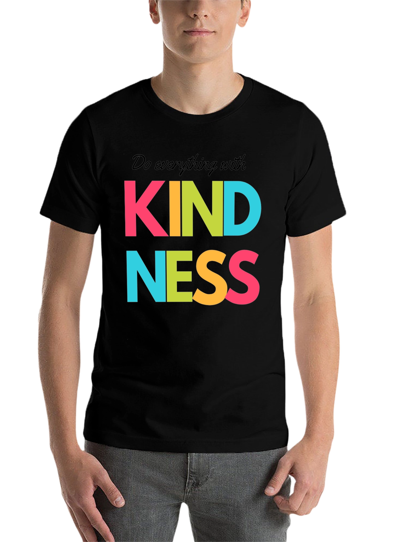 Black Kindness Graphic T-Shirt - Positive Message Tee view 7