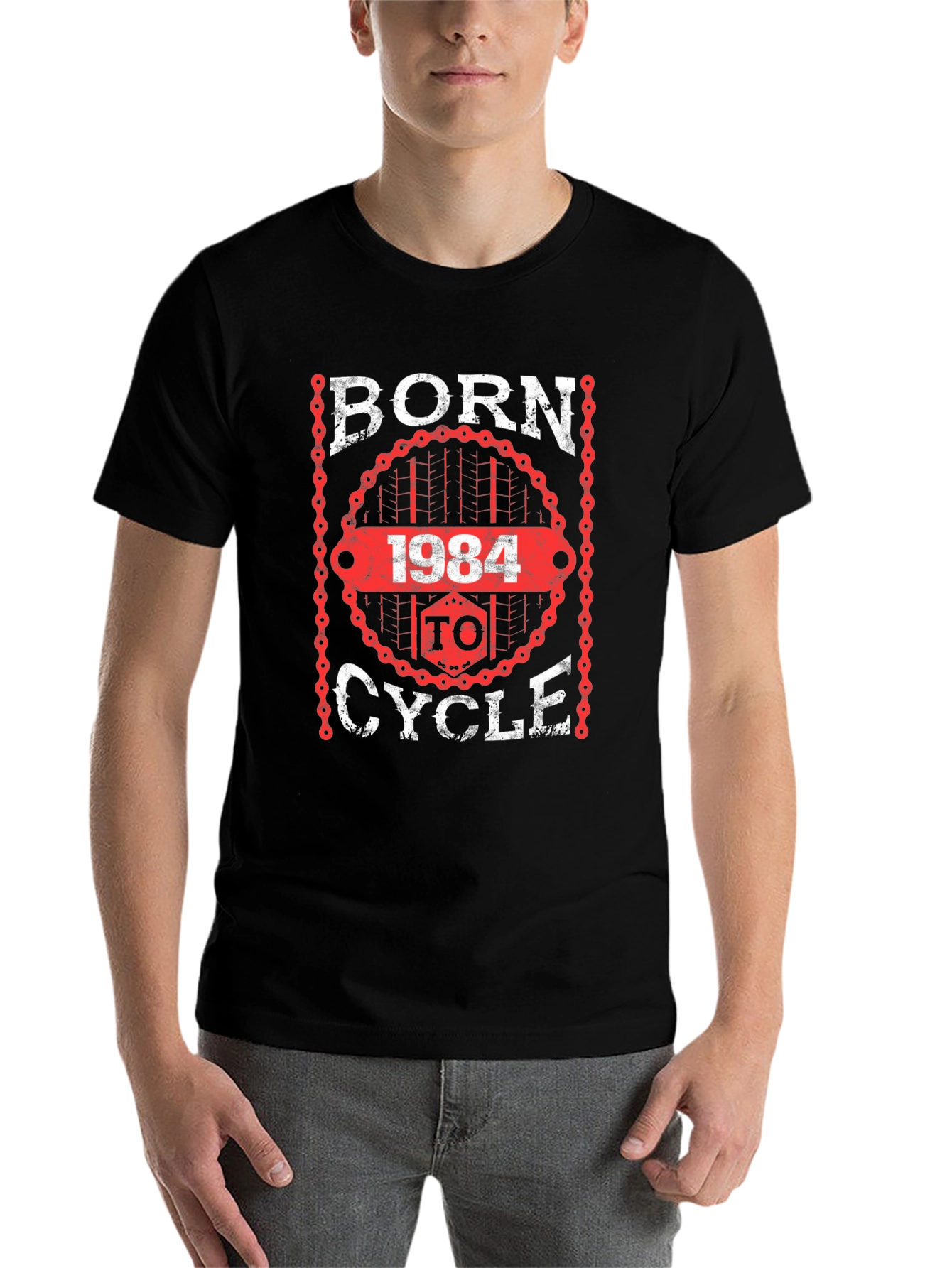 Black Born 1984 to Cycle T-Shirt view 7