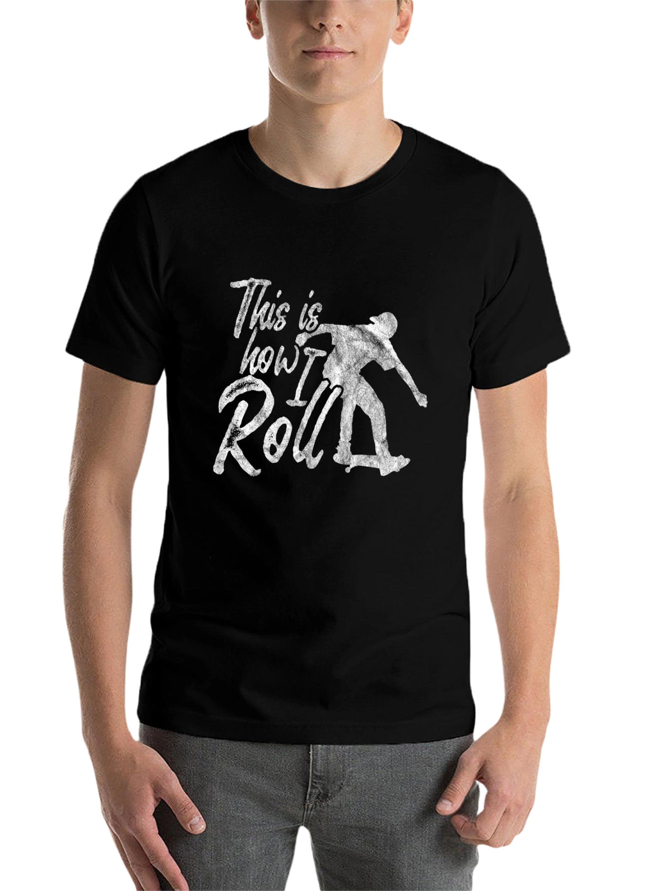 Black This is How I Roll Skateboarder Graphic Tee view 7