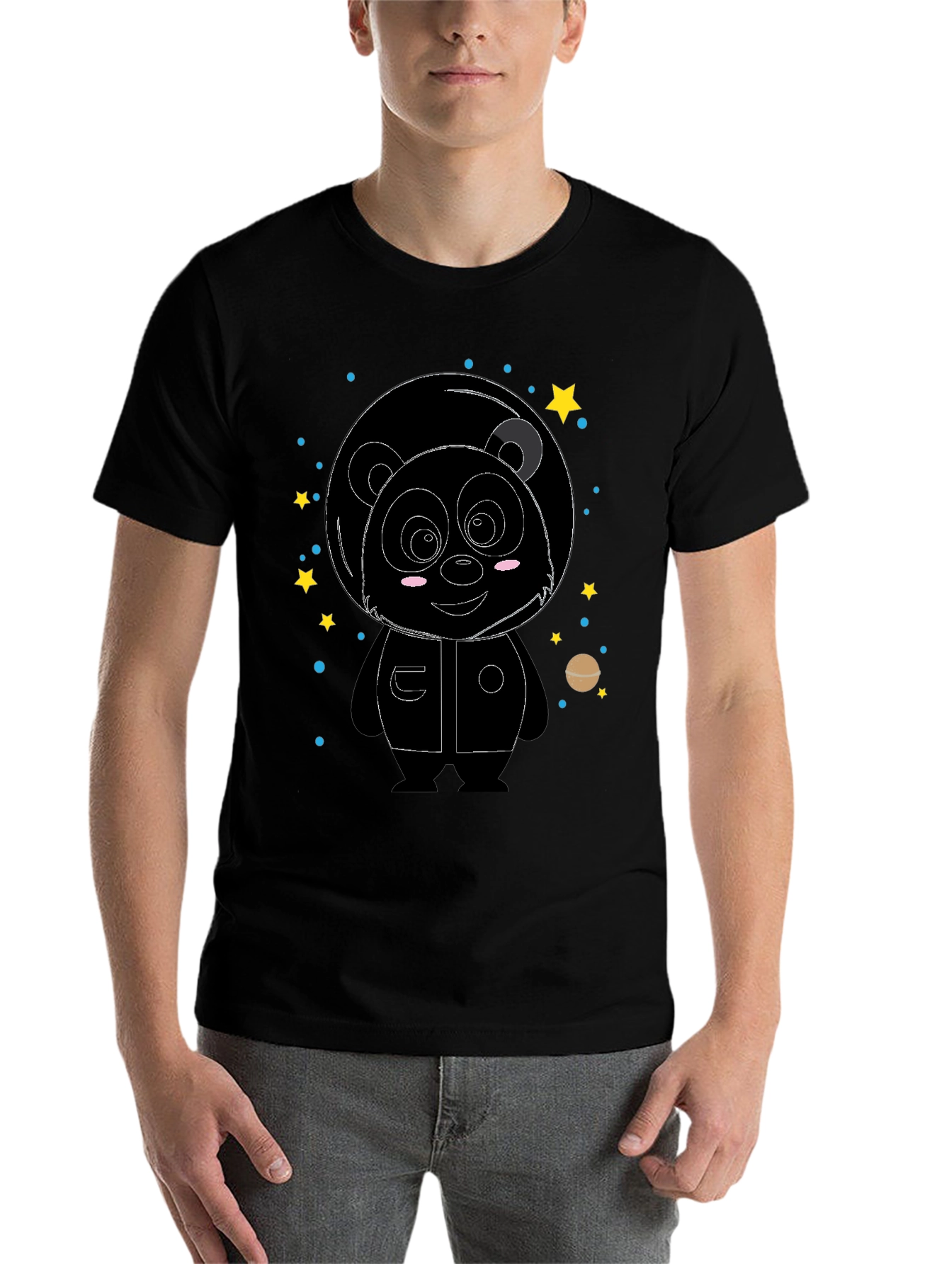 Black Astronaut Panda Graphic Tee - Space Adventure view 7
