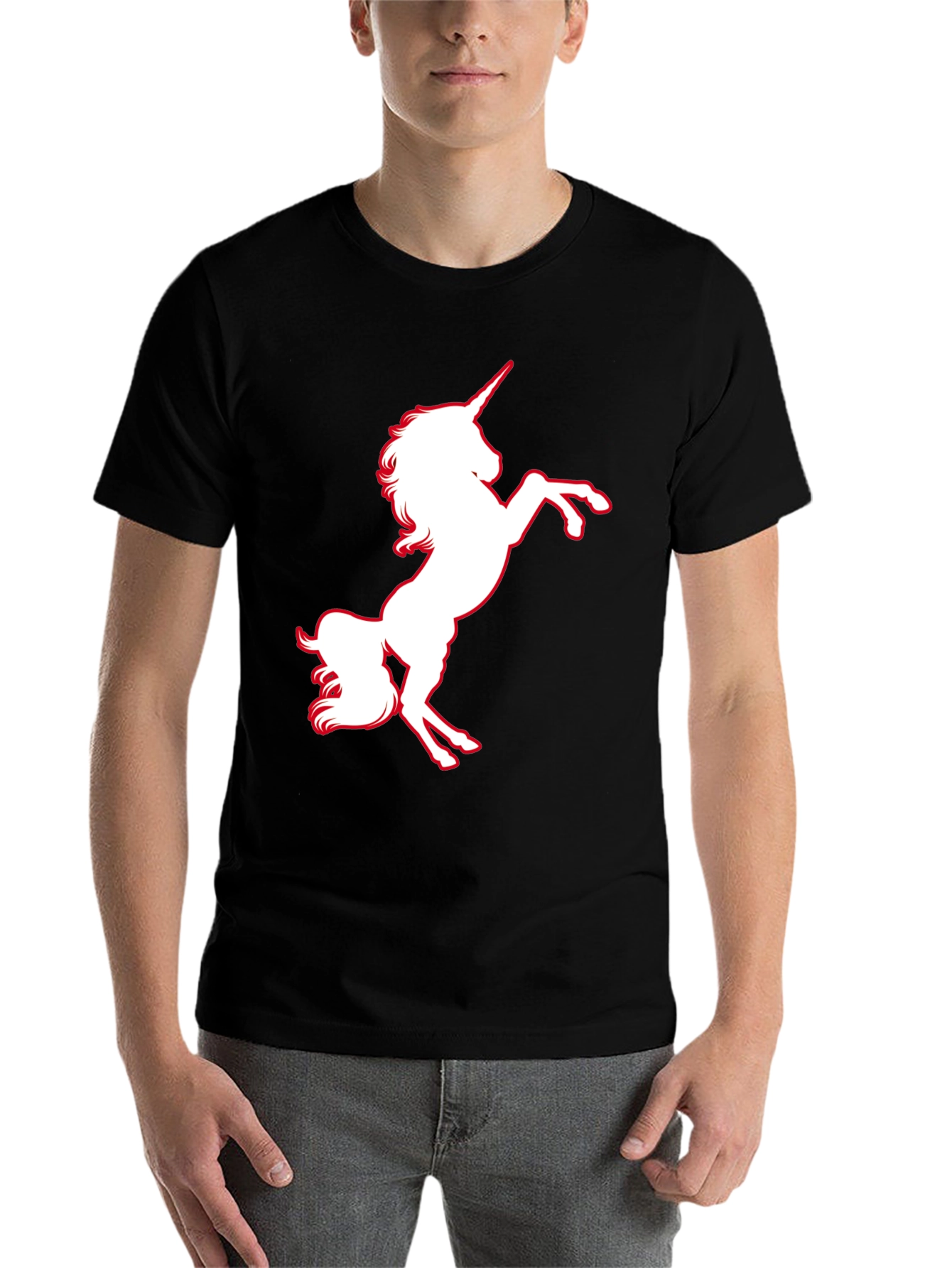 Black Unicorn Graphic T-Shirt - Black Cotton Tee view 7