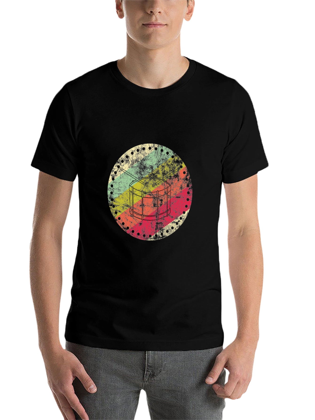 Retro Drum Circle Graphic Tee - 7