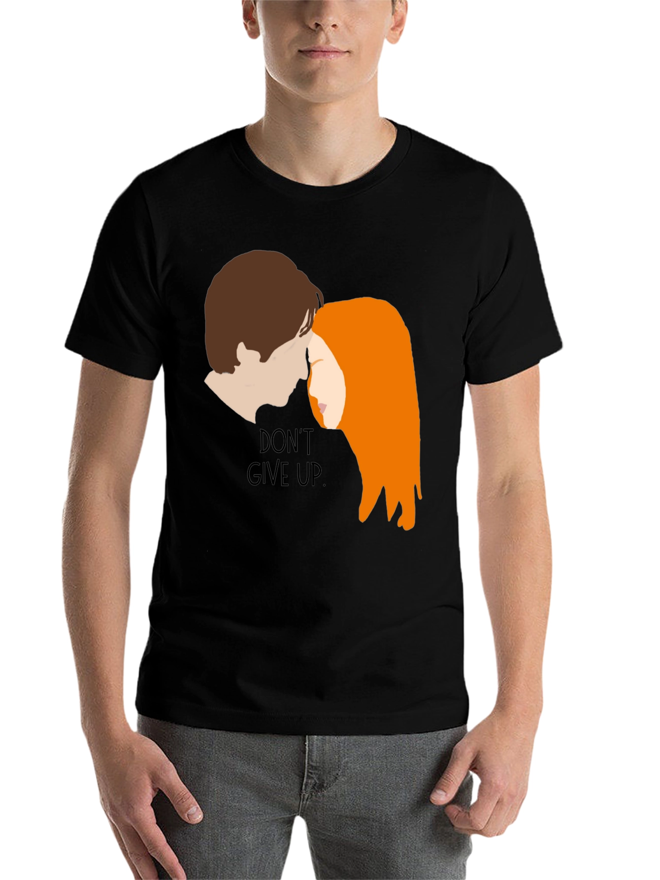 Black Don't Give Up Graphic Tee - Black T-Shirt view 7