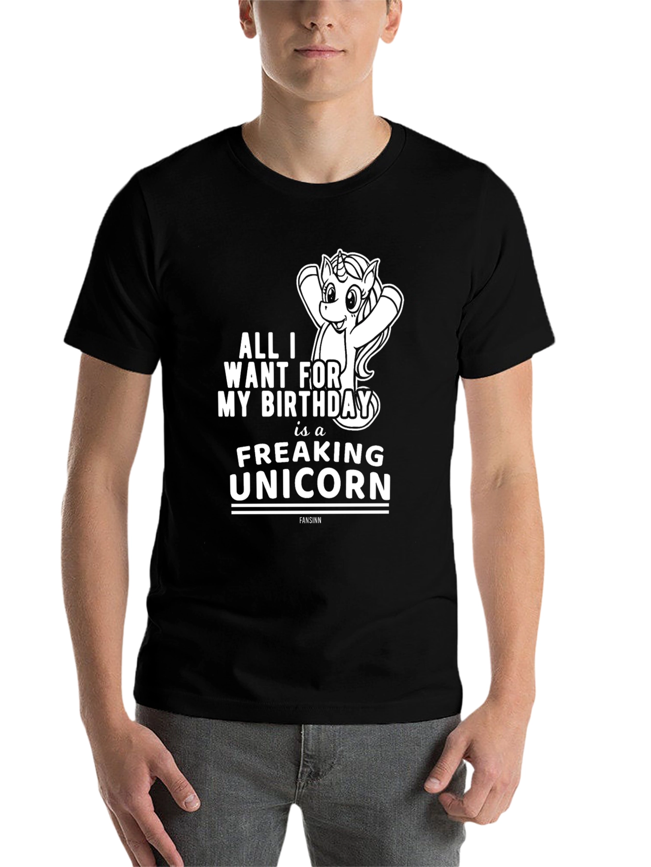 Black Funny Unicorn Birthday Gift Tee view 7