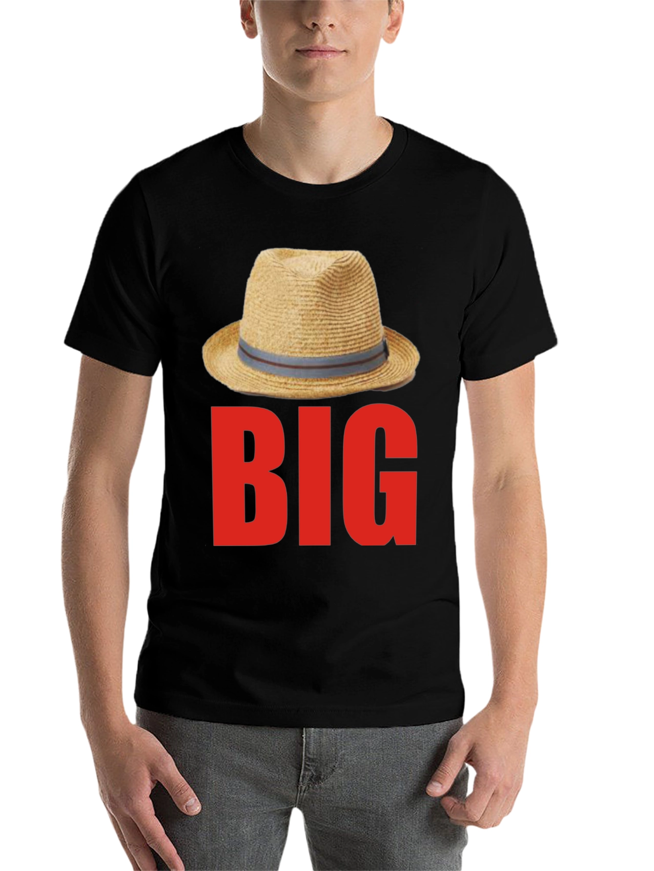 Black Big Hat Graphic T-Shirt - Bold Statement Tee view 7