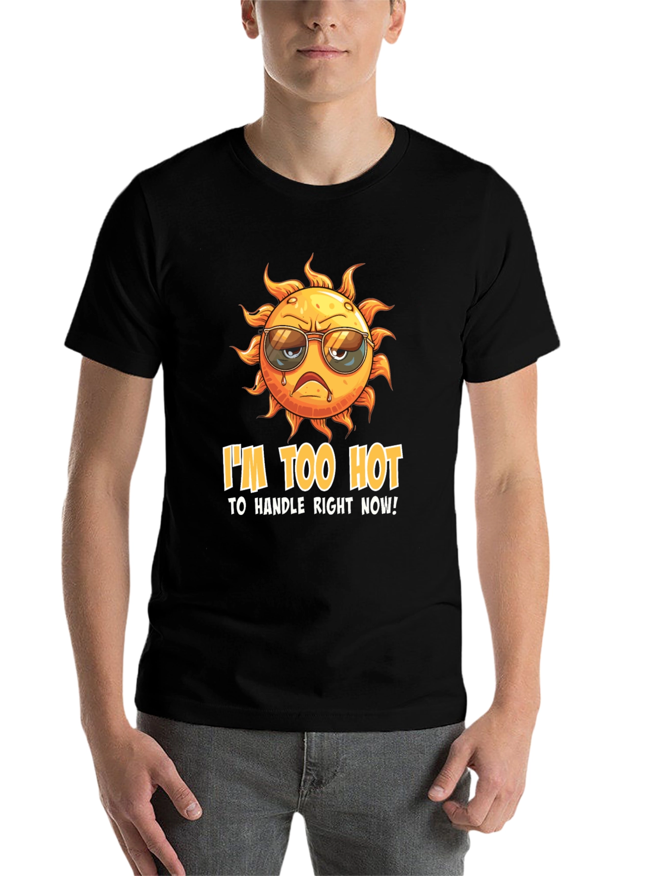 Black I'm Too Hot to Handle Funny Graphic Tee view 7