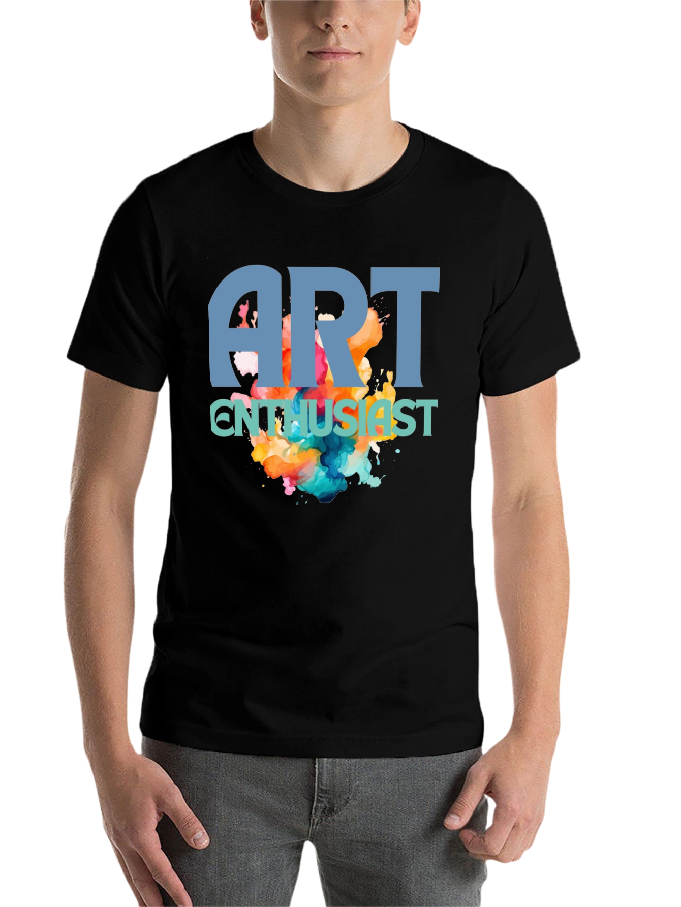 Black Art Enthusiast T-Shirt - Artistic Design view 7