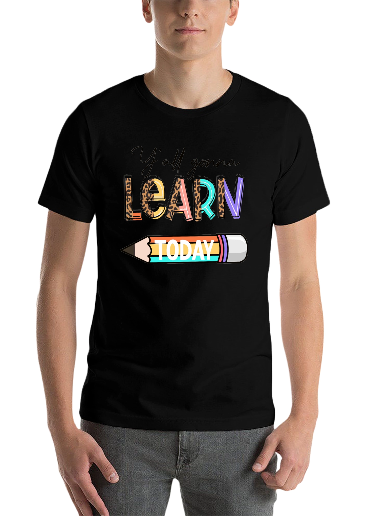 Black Y'all Gonna Learn Today Graphic Tee view 7