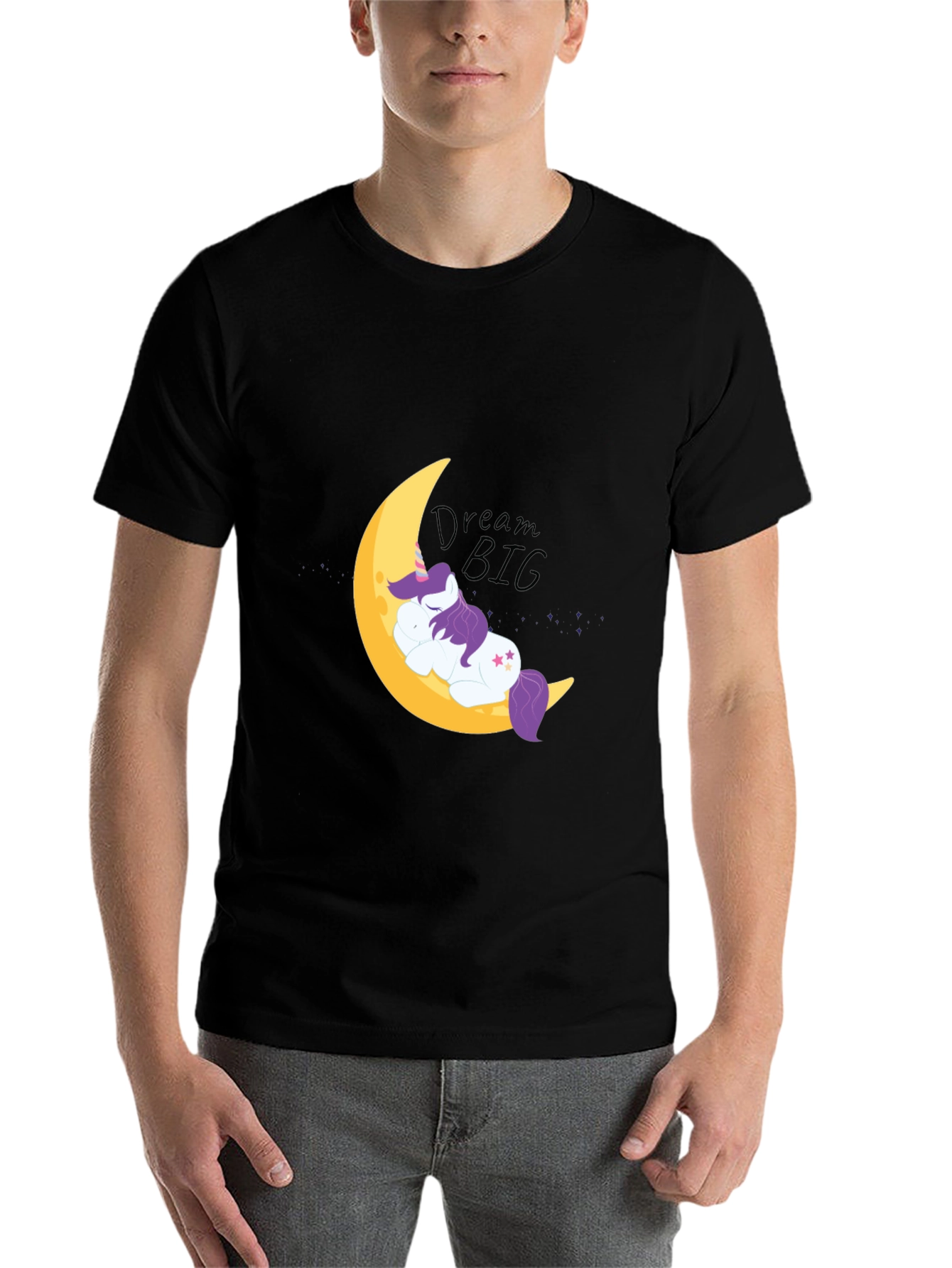 Black Dream Big Unicorn Tee - Soft Cotton Comfort view 7
