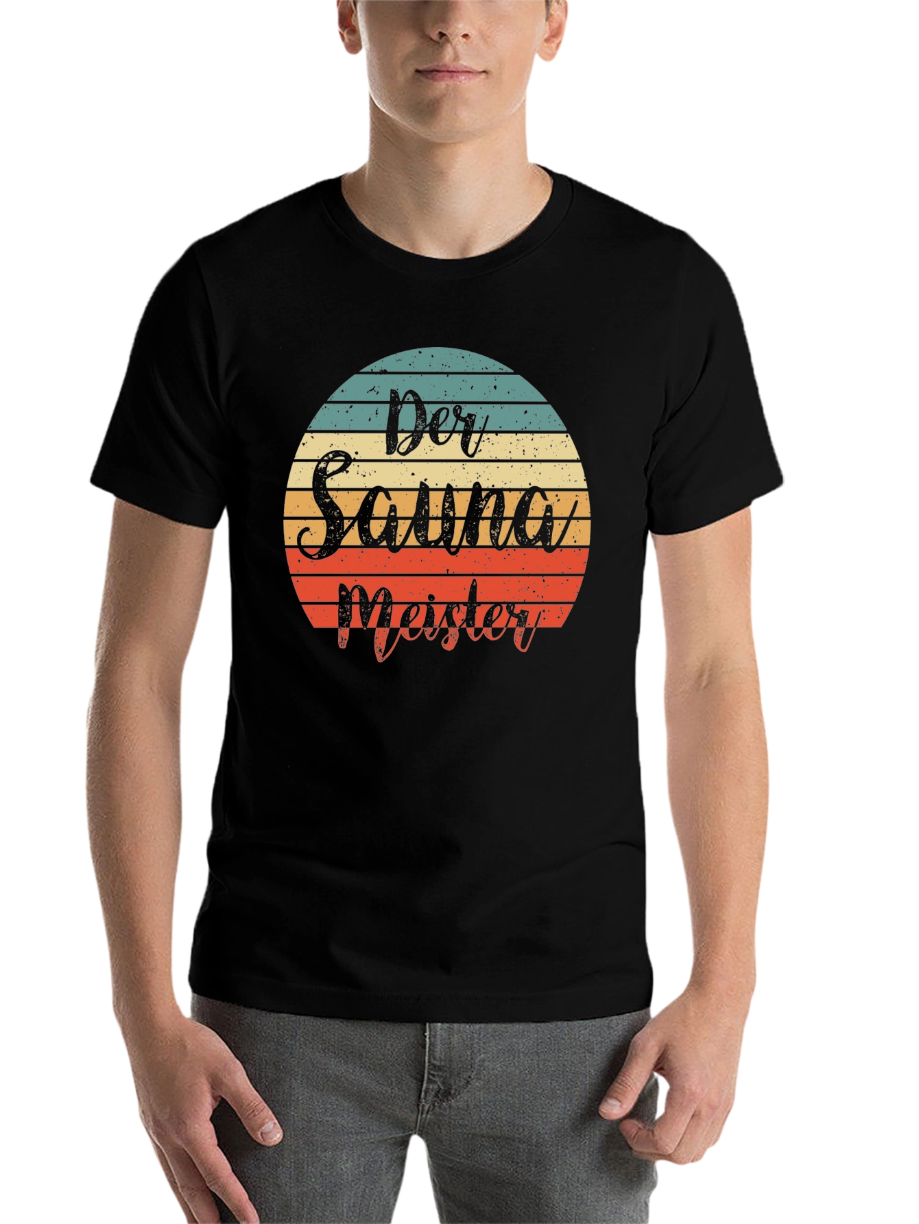 Black Der Sauna Meister Retro T-Shirt view 7