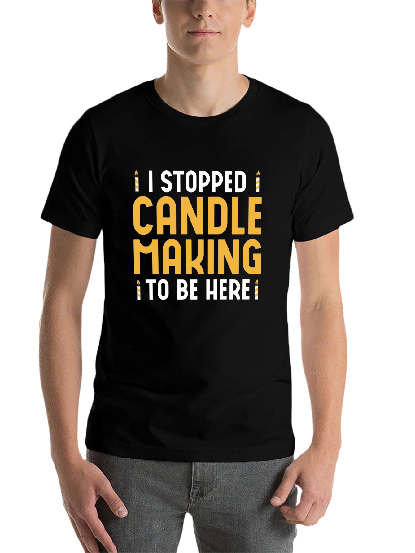 Black Candle Making Funny Graphic T-Shirt view 7