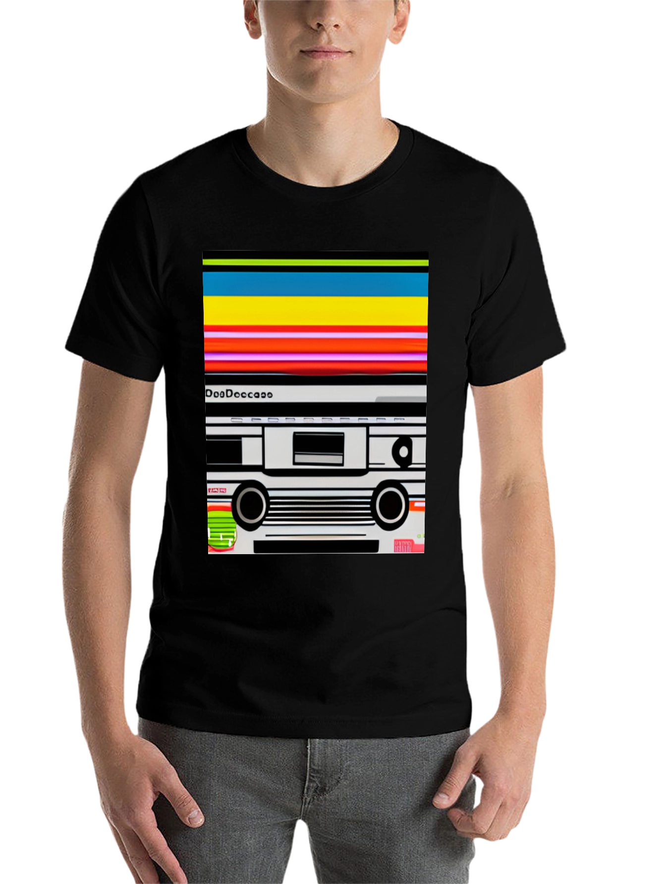 Black Retro Cassette Tape Graphic Tee - Black view 7