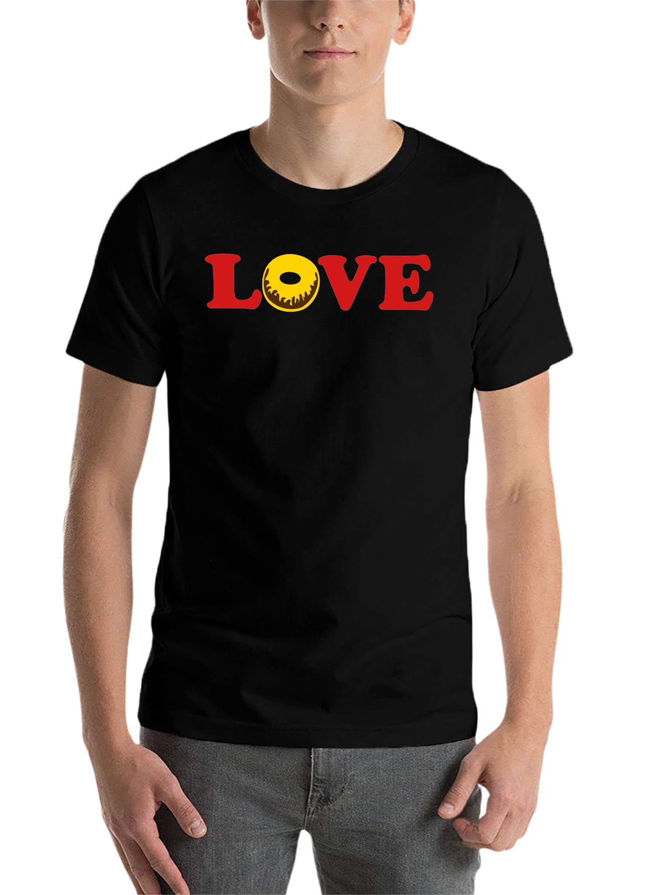 Black Love Donut T-Shirt - Casual Graphic Tee view 7