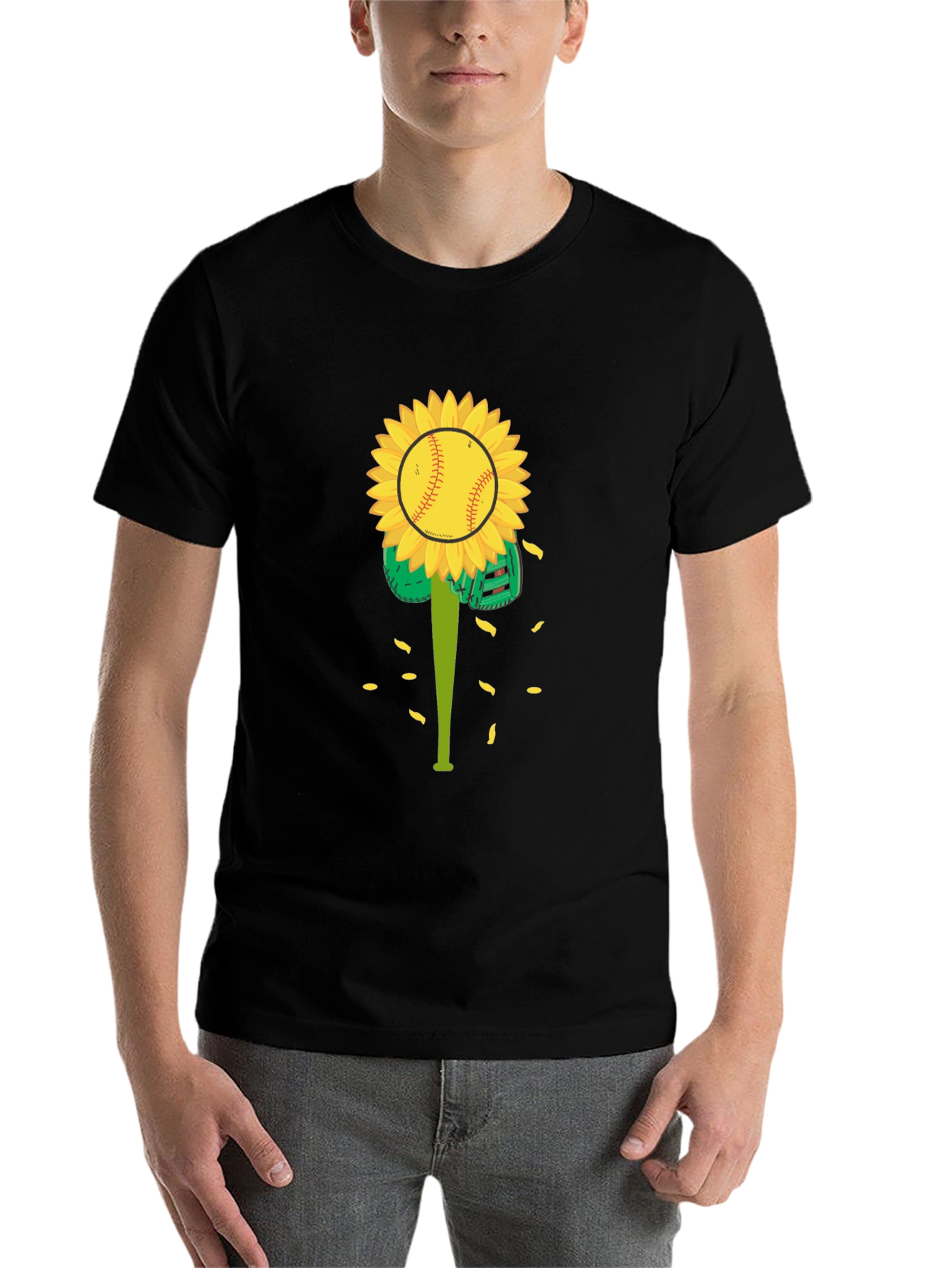 Black Sunflower Baseball Graphic Tee view 7