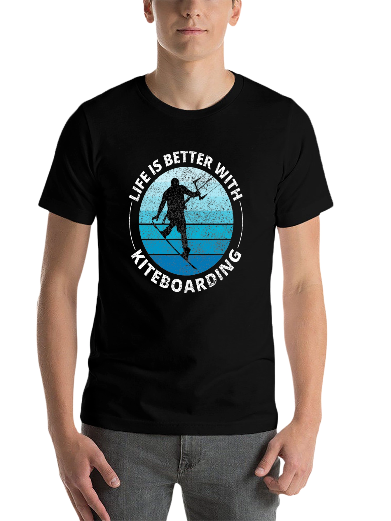 Black Kiteboarding Life T-Shirt - Watersport Apparel view 7