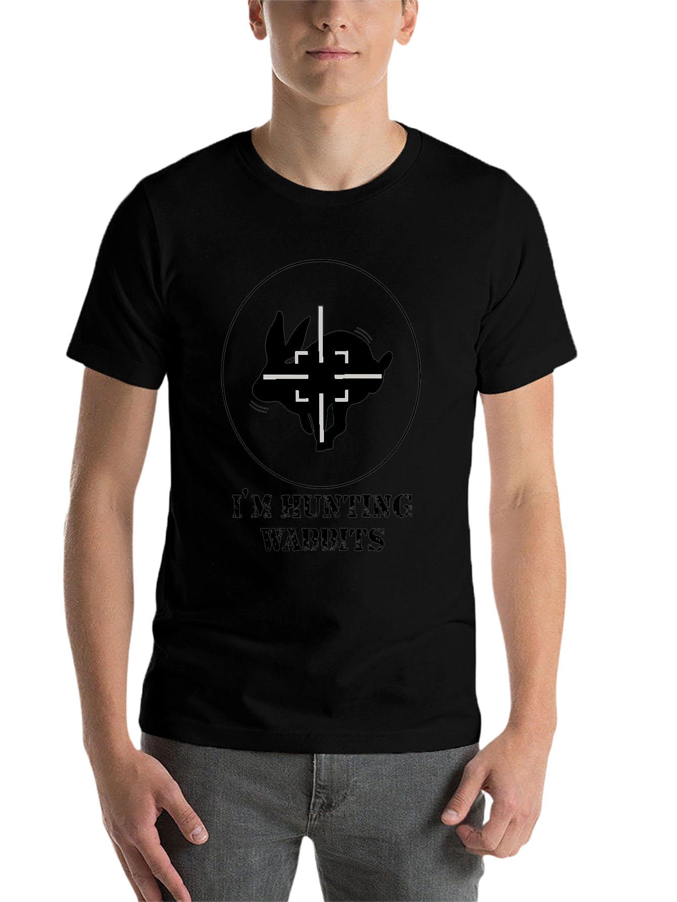 Black I'm Hunting Wabbits T-Shirt view 7