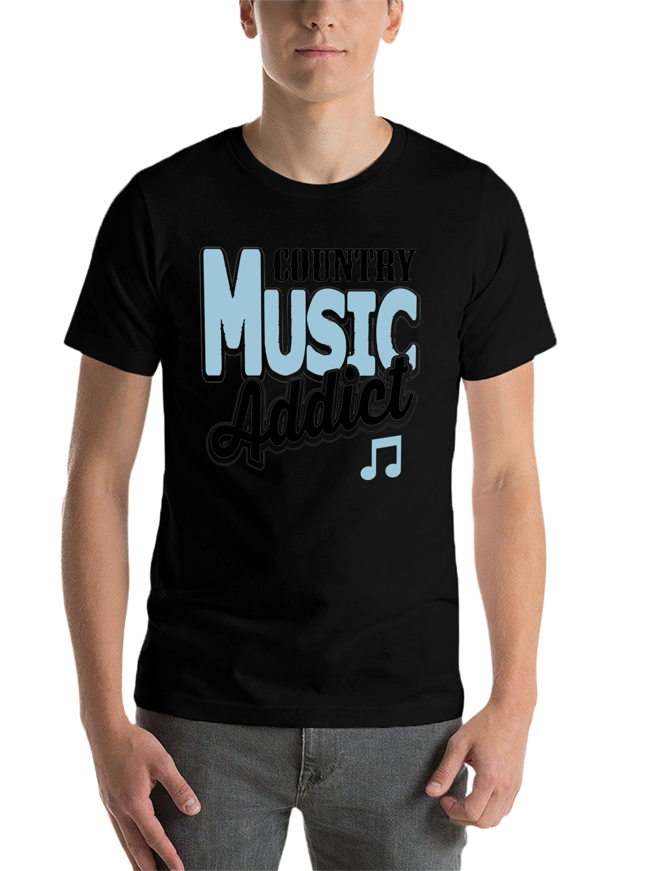 Black Country Music Addict Black T-Shirt view 7