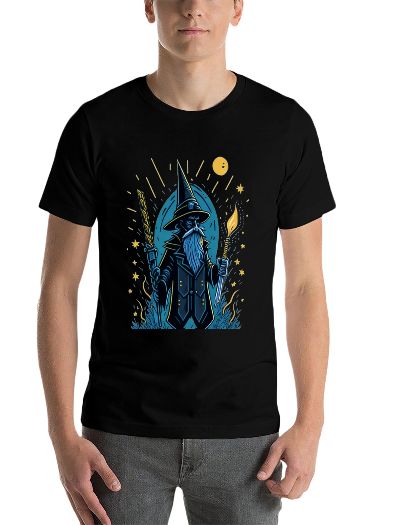Black Wizard Graphic Tee - Magical Style view 7