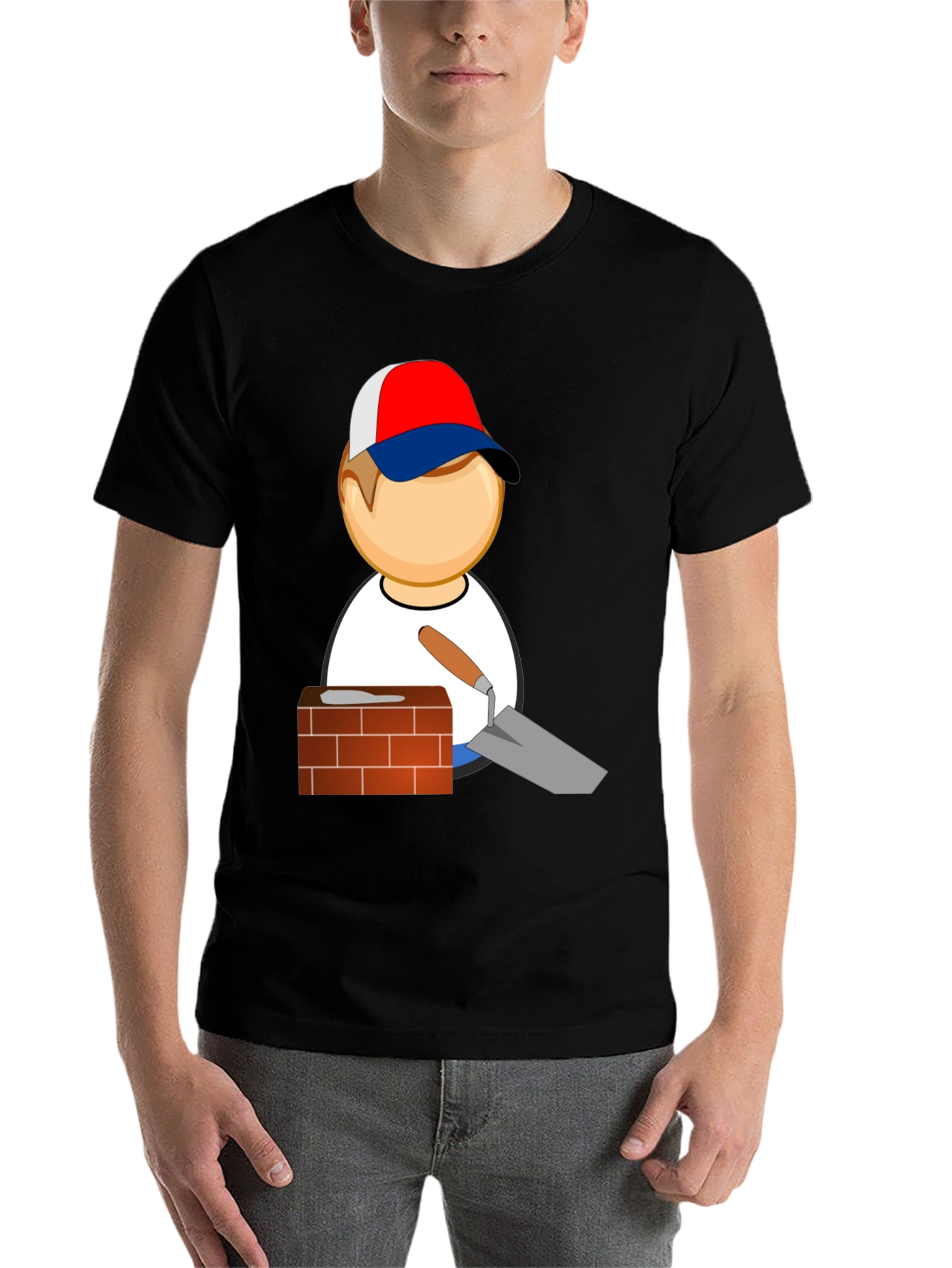 Black Masonry T-Shirt - Bricklayer Graphic Tee view 7