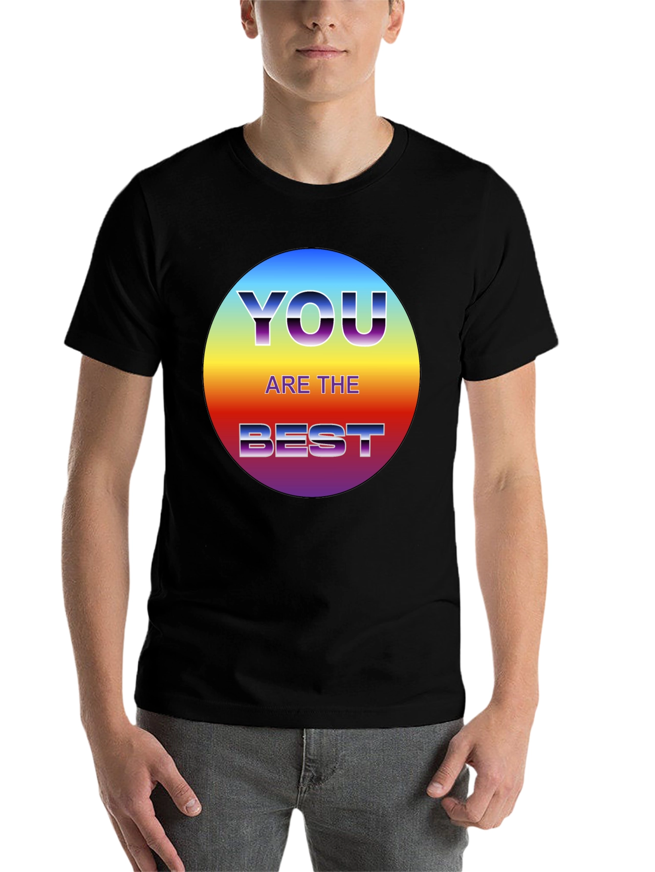 Black You Are The Best Graphic T-Shirt - Black view 7