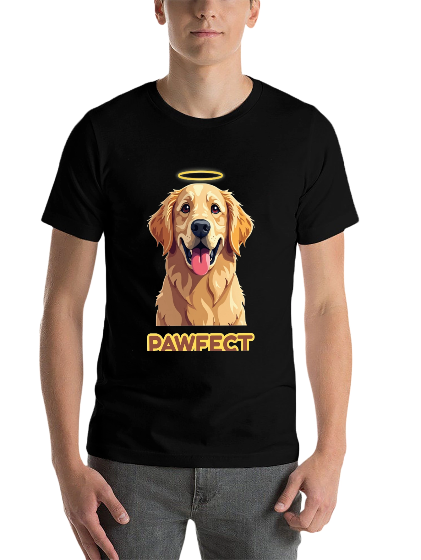 Black Pawfect Golden Retriever Graphic T-Shirt view 7