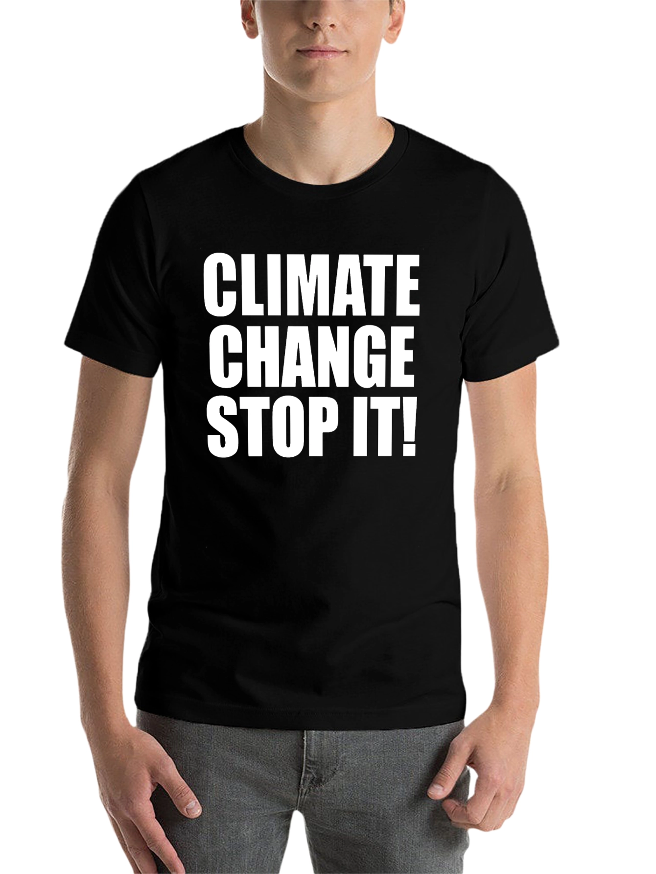 Black Climate Change Stop It! Graphic T-Shirt view 7