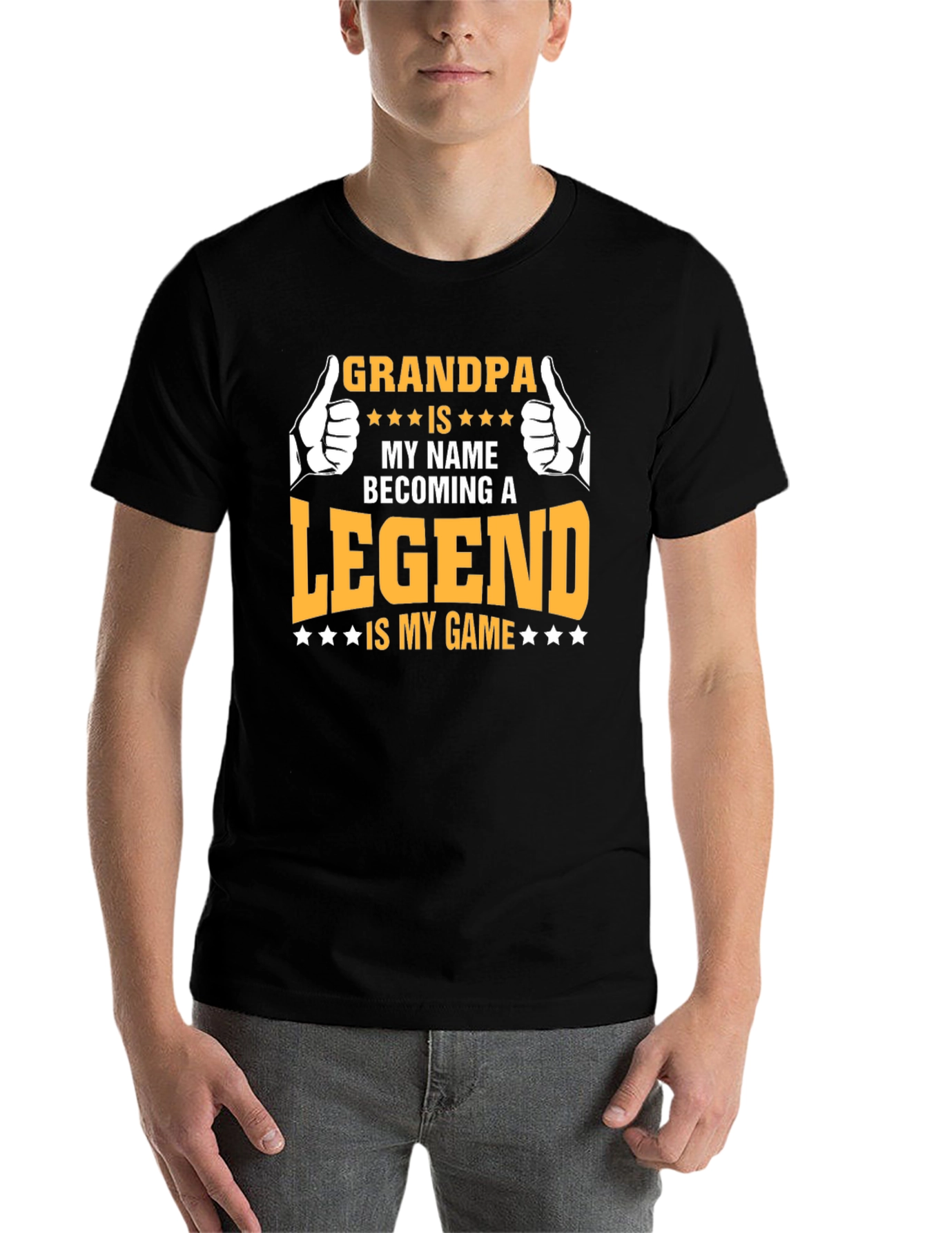 Black Grandpa Legend T-Shirt: Cool Gift for Grandfathers view 7