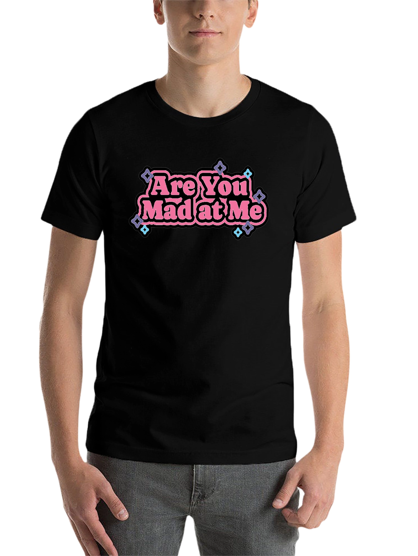 Black Are You Mad At Me Graphic Tee view 7