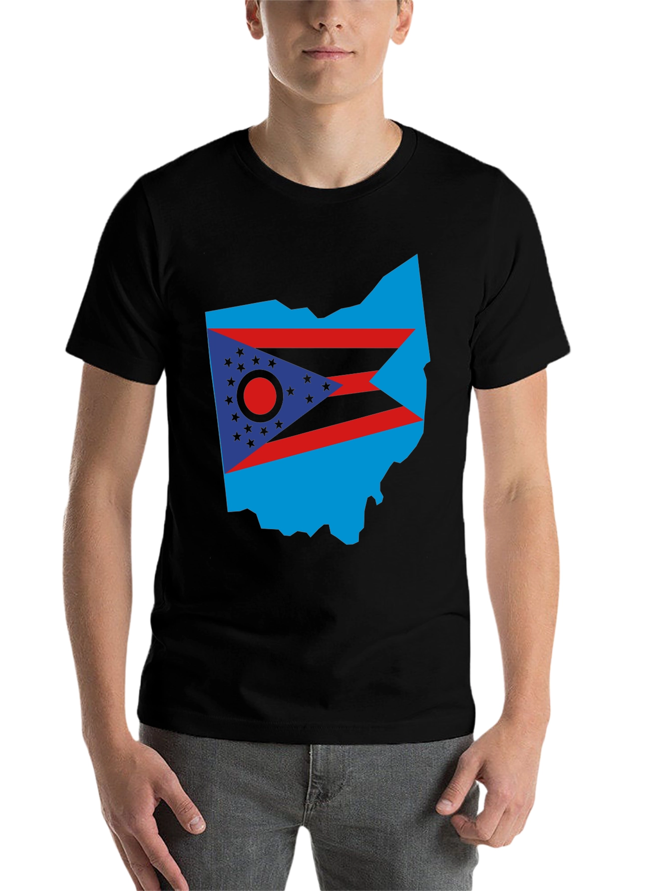 Black Ohio State Flag T-Shirt - Bold Patriotic Style view 7