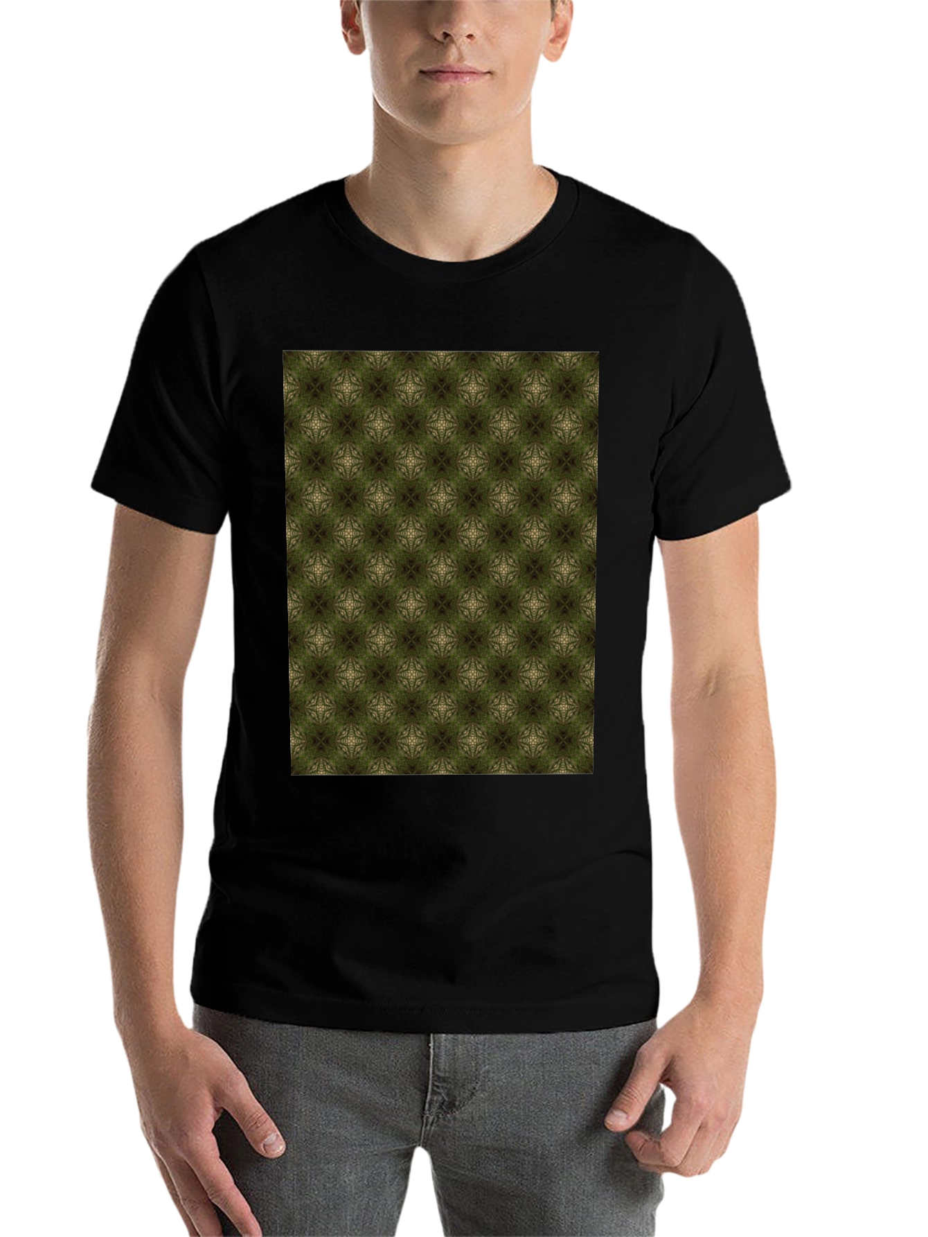 Black Patterned Black T-Shirt view 7