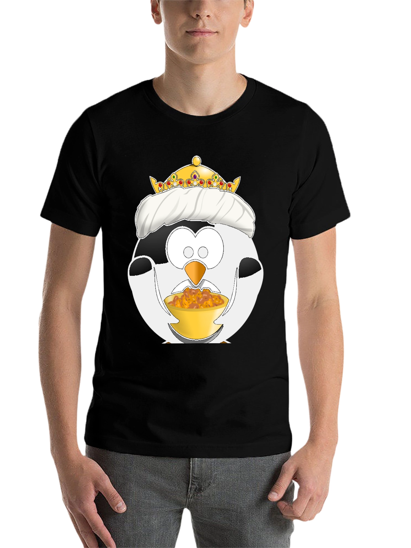 Funny Penguin King Graphic T-Shirt - 7